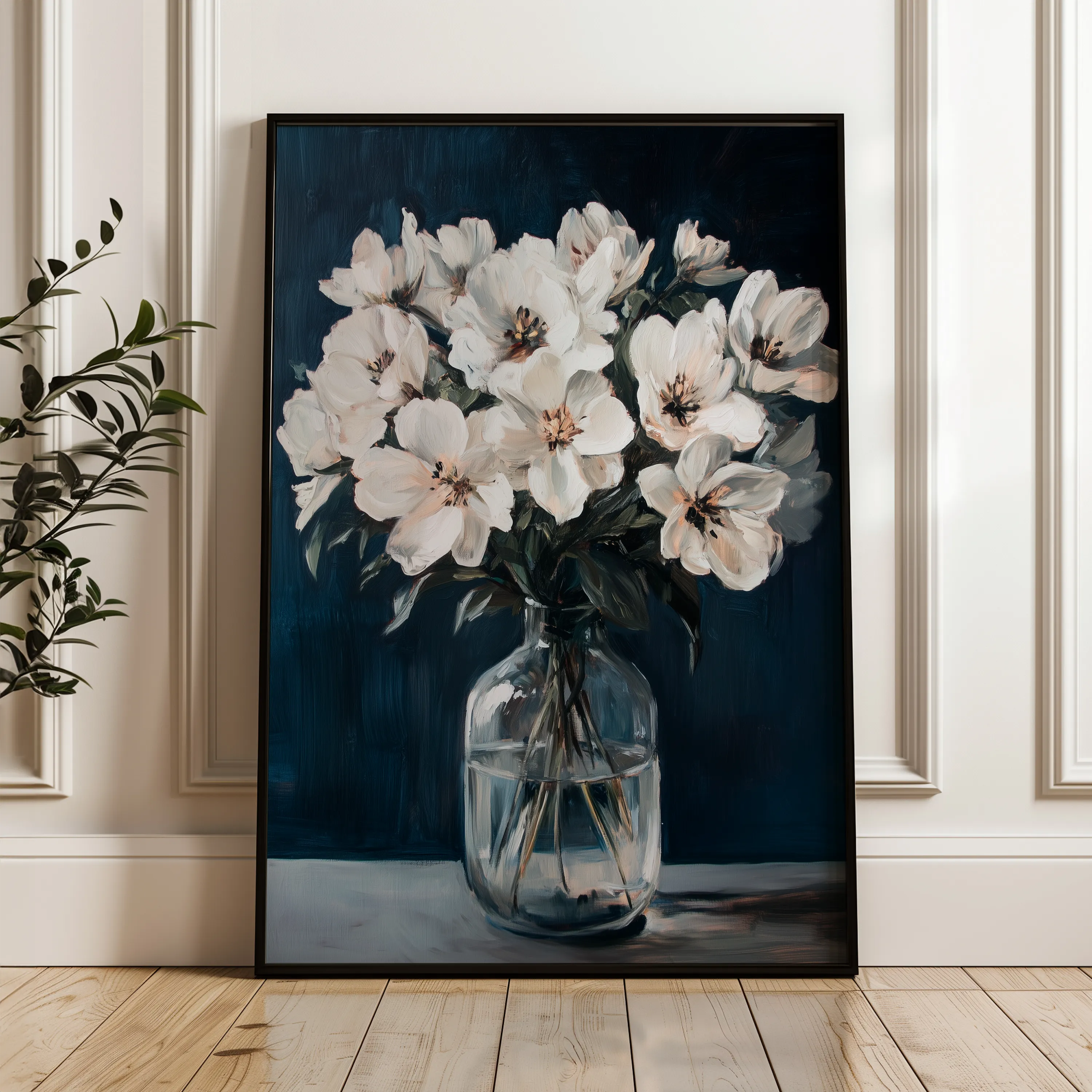 Floral 1516 Canvas Art 60 x 40 cm / Black