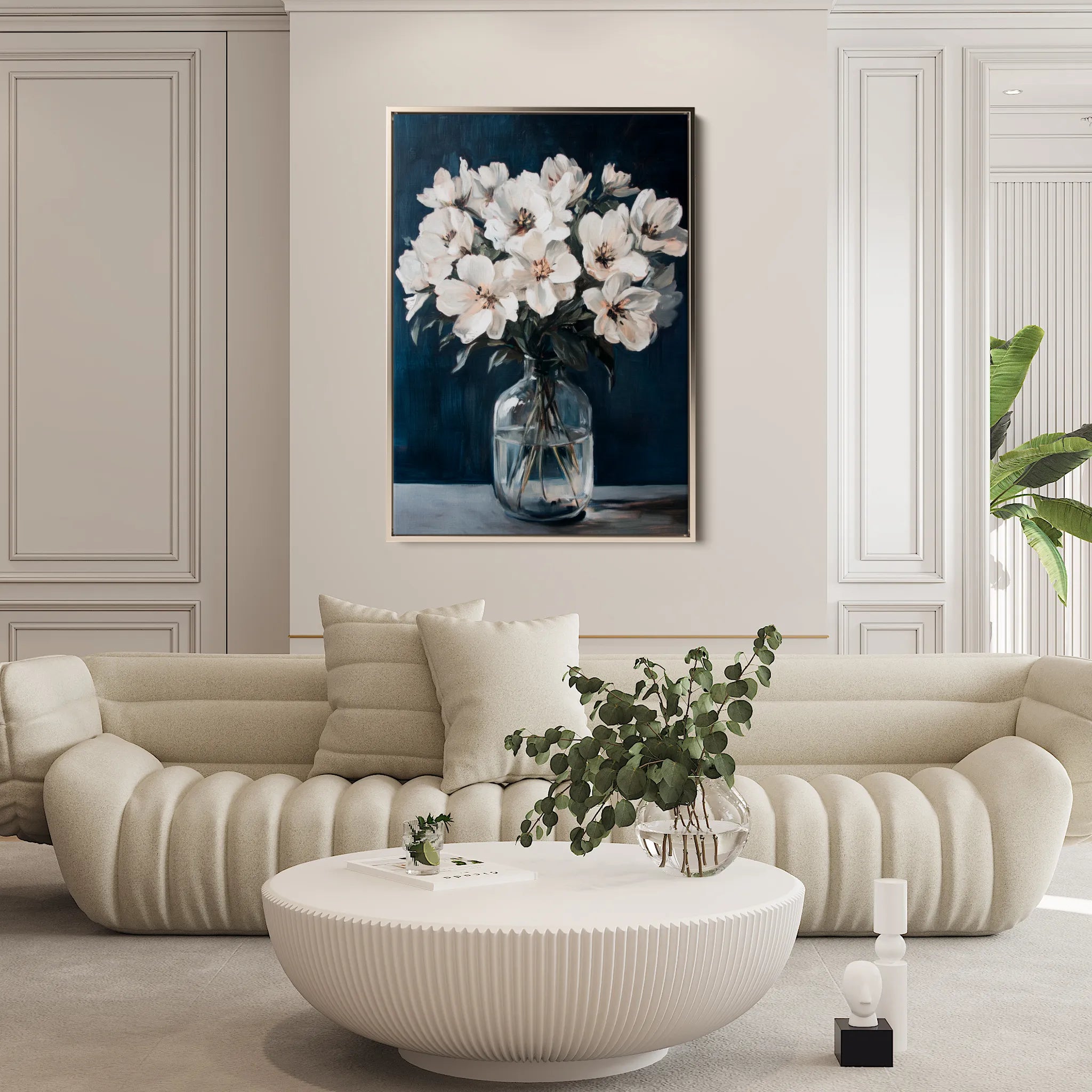 Floral 1516 Canvas Art 60 x 40 cm / Black