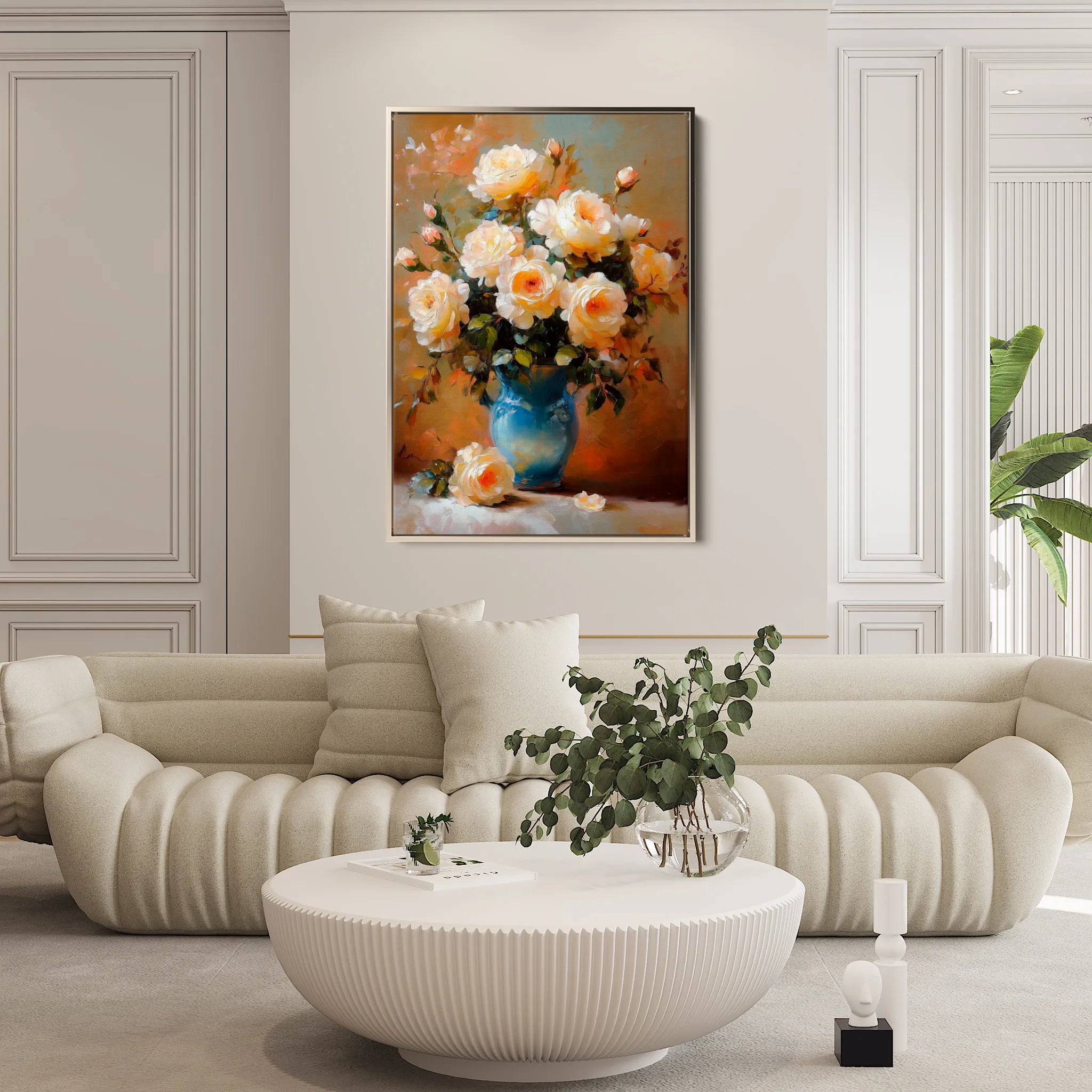Floral 1517 Canvas Art 60 x 40 cm / Black