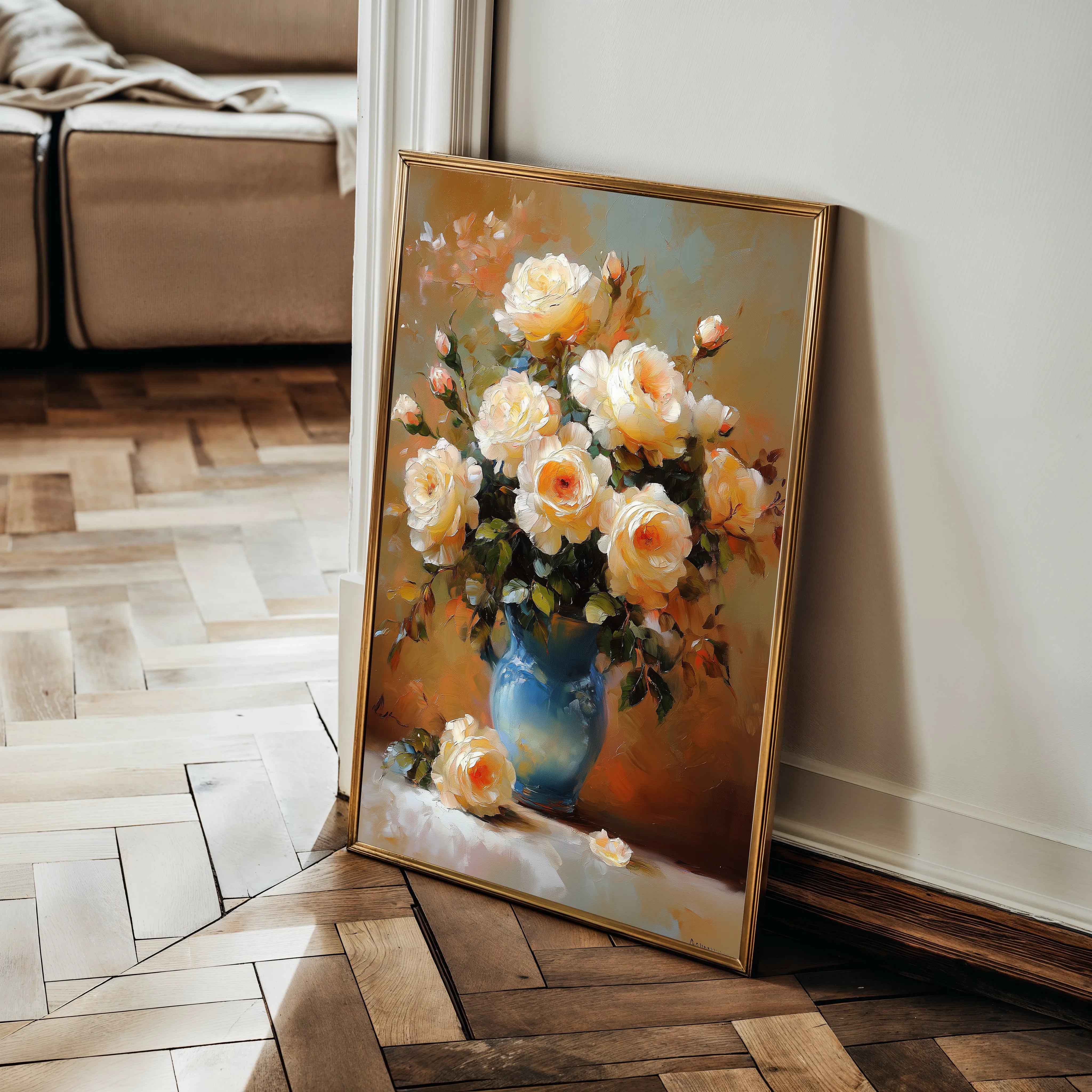 Floral 1517 Canvas Art 60 x 40 cm / Black