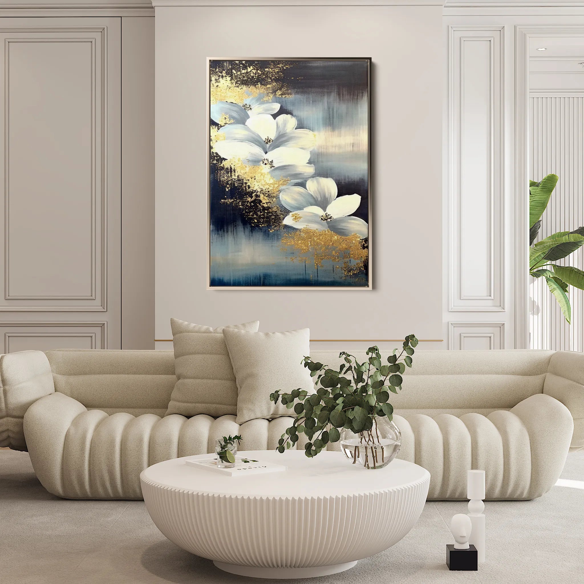 Floral 152 Canvas Art 60 x 40 cm / Black