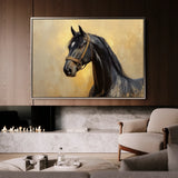 Horses 152 Canvas Art 60 x 40 cm / Black