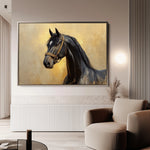 Horses 152 Canvas Art 60 x 40 cm / Black