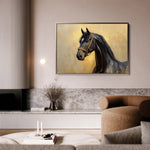 Horses 152 Canvas Art 60 x 40 cm / Black