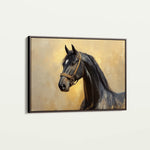 Horses 152 Canvas Art 60 x 40 cm / Black