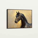 Horses 152 Canvas Art 60 x 40 cm / Black
