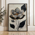 Floral 1520 Canvas Art 60 x 40 cm / Black