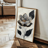 Floral 1520 Canvas Art 60 x 40 cm / Black