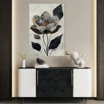 Floral 1520 Canvas Art 60 x 40 cm / Black