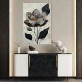 Floral 1520 Canvas Art 60 x 40 cm / Black