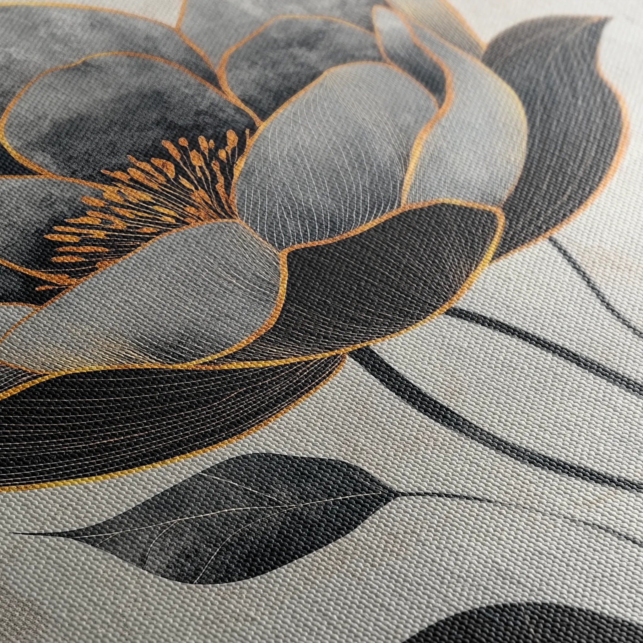Floral 1520 Canvas Art 60 x 40 cm / Black