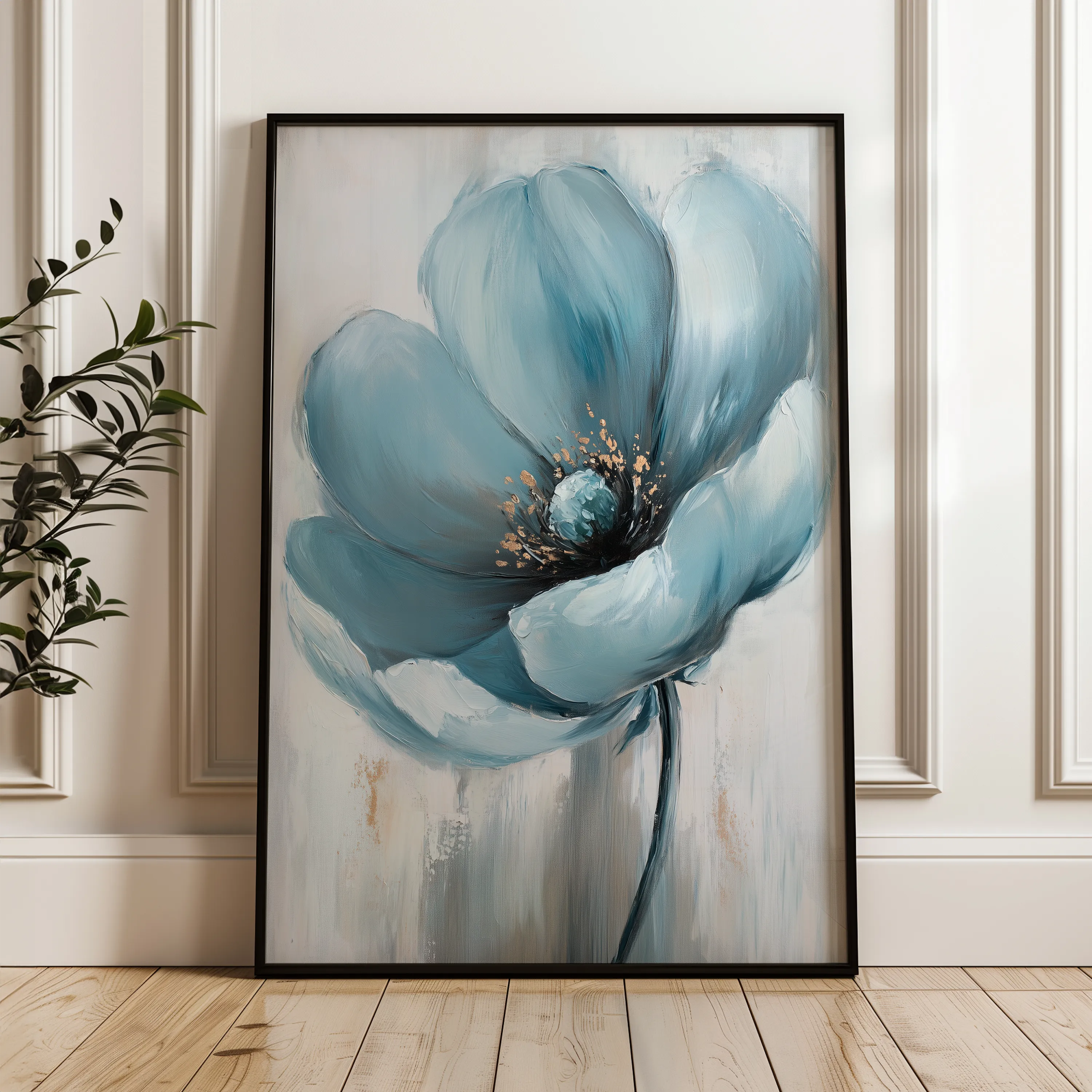 Floral 1521 Canvas Art 60 x 40 cm / Black