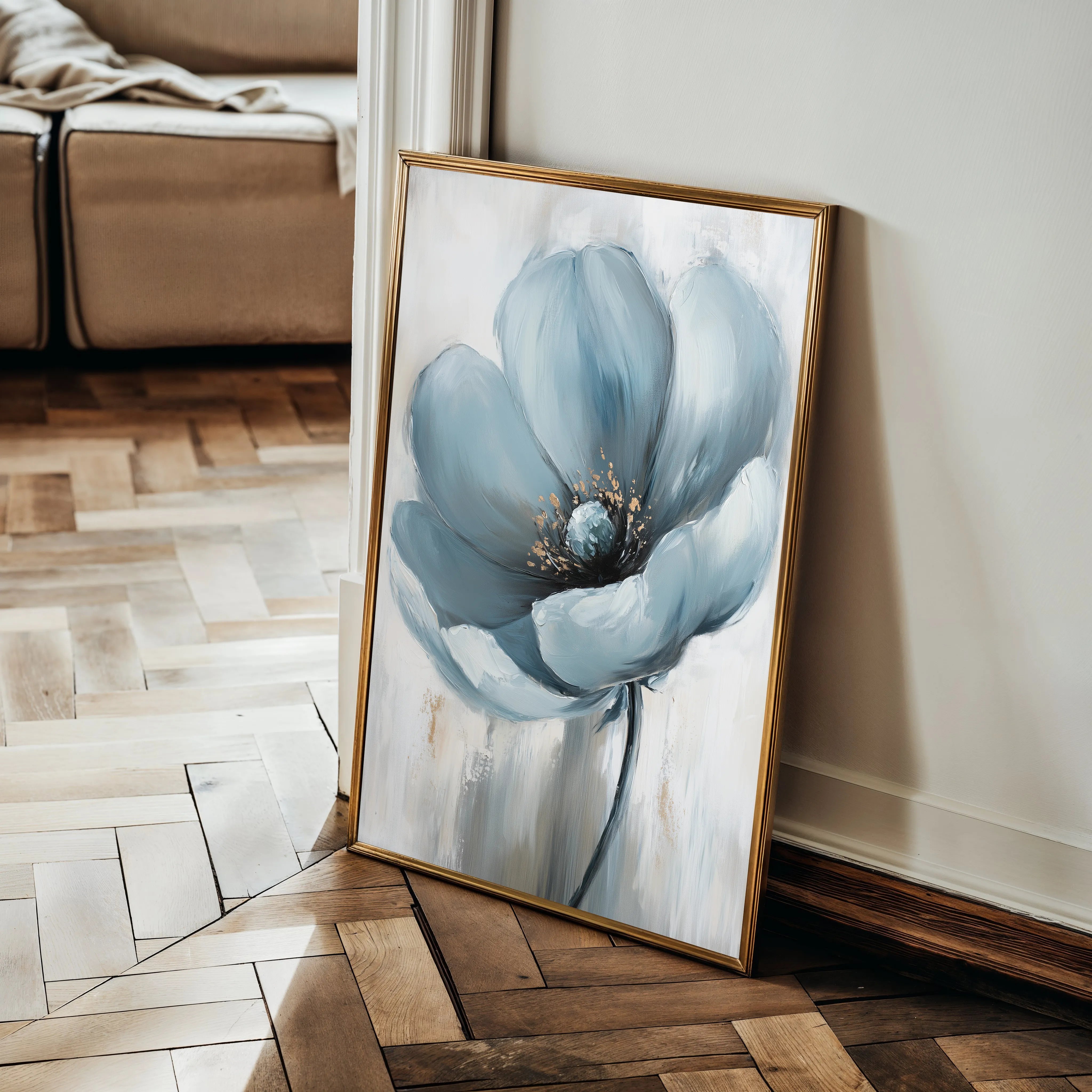 Floral 1521 Canvas Art 60 x 40 cm / Black