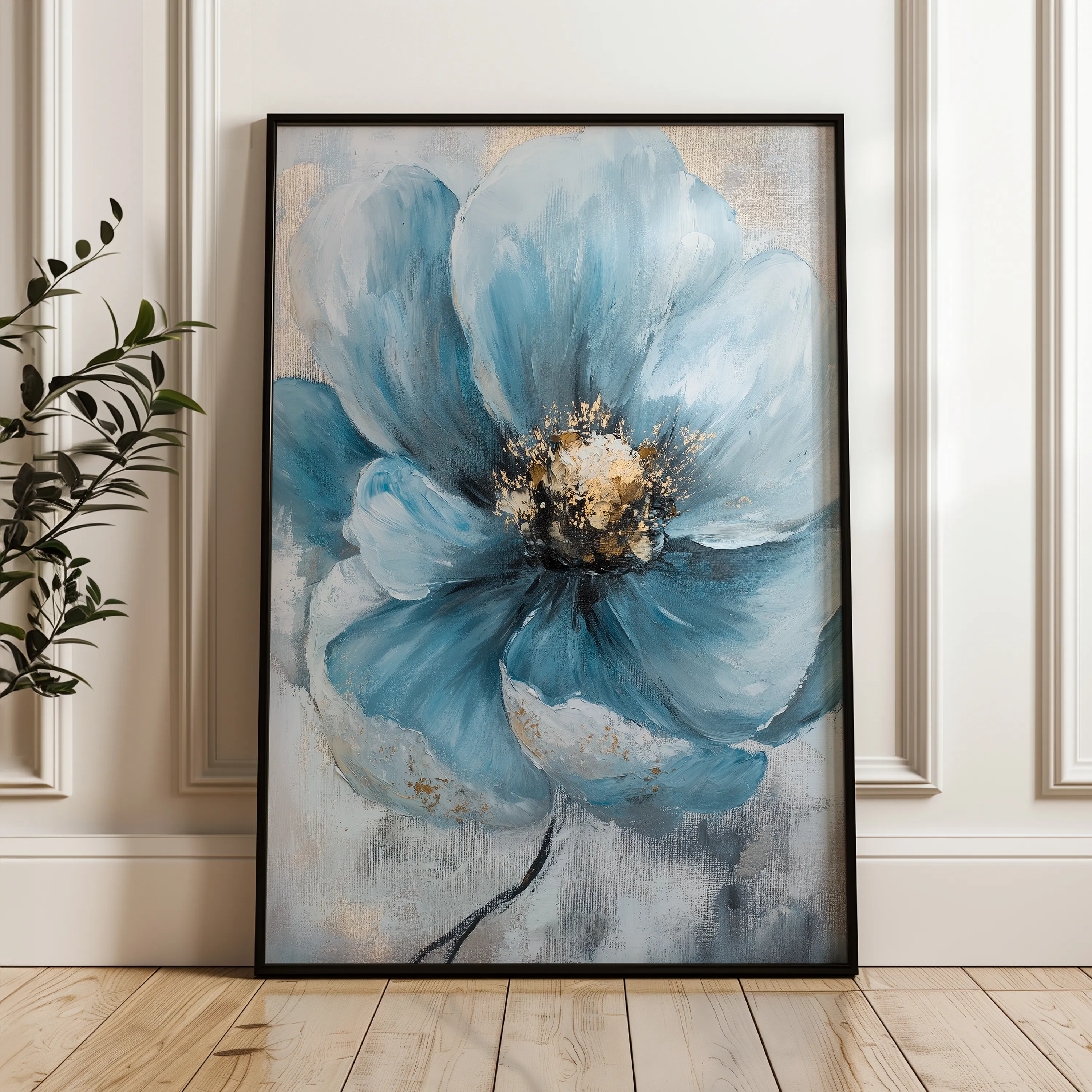 Floral 1522 Canvas Art 60 x 40 cm / Black