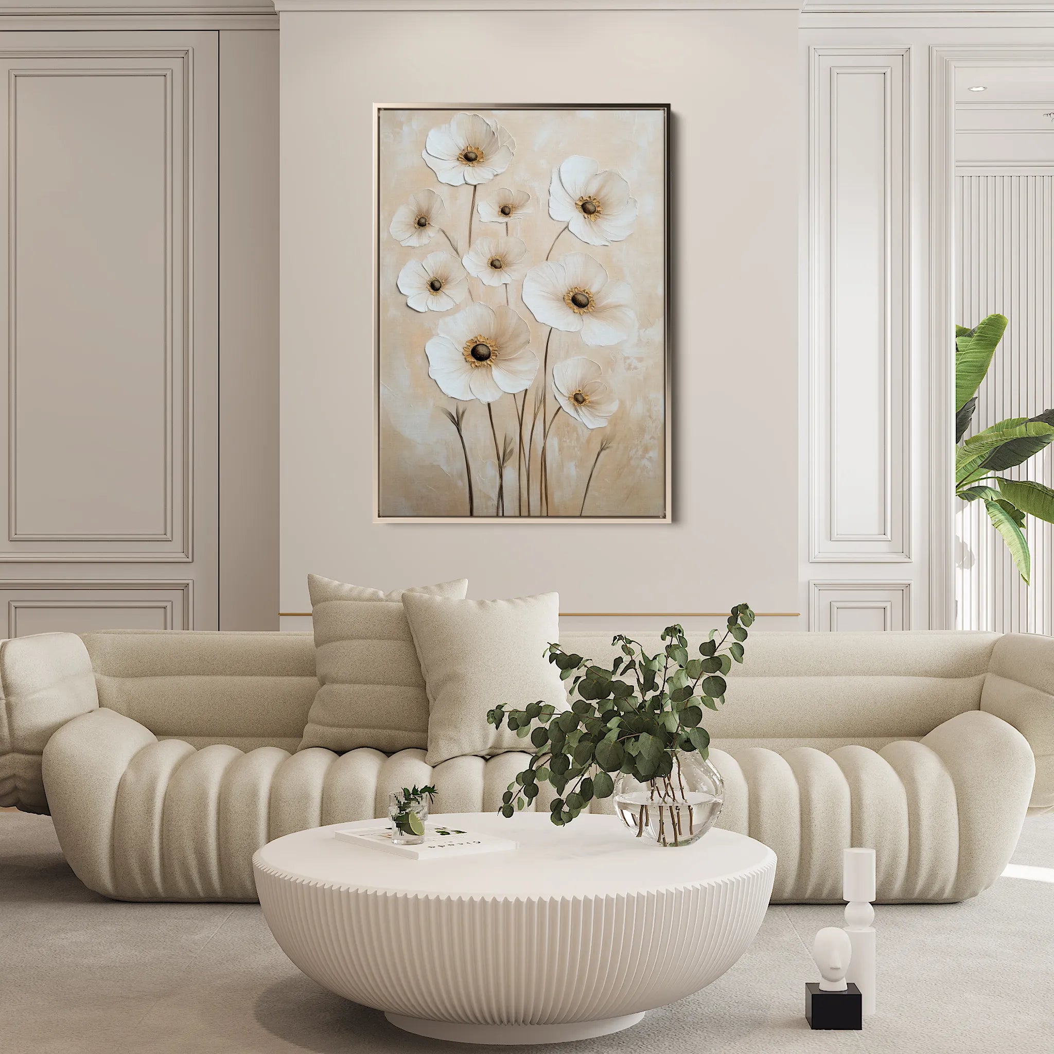 Floral 1523 Canvas Art 60 x 40 cm / Black