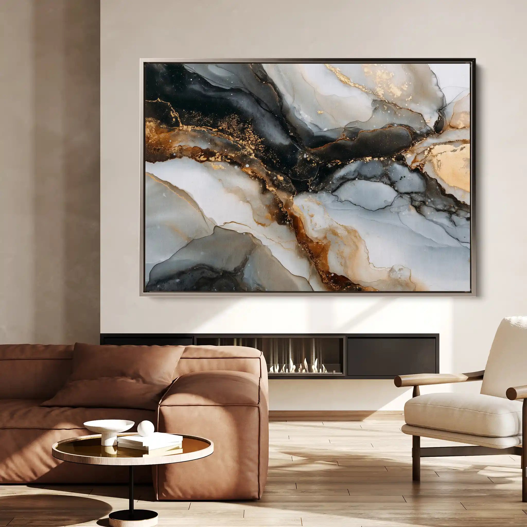 Abstract 1524 Canvas Art 60 x 40 cm / Black