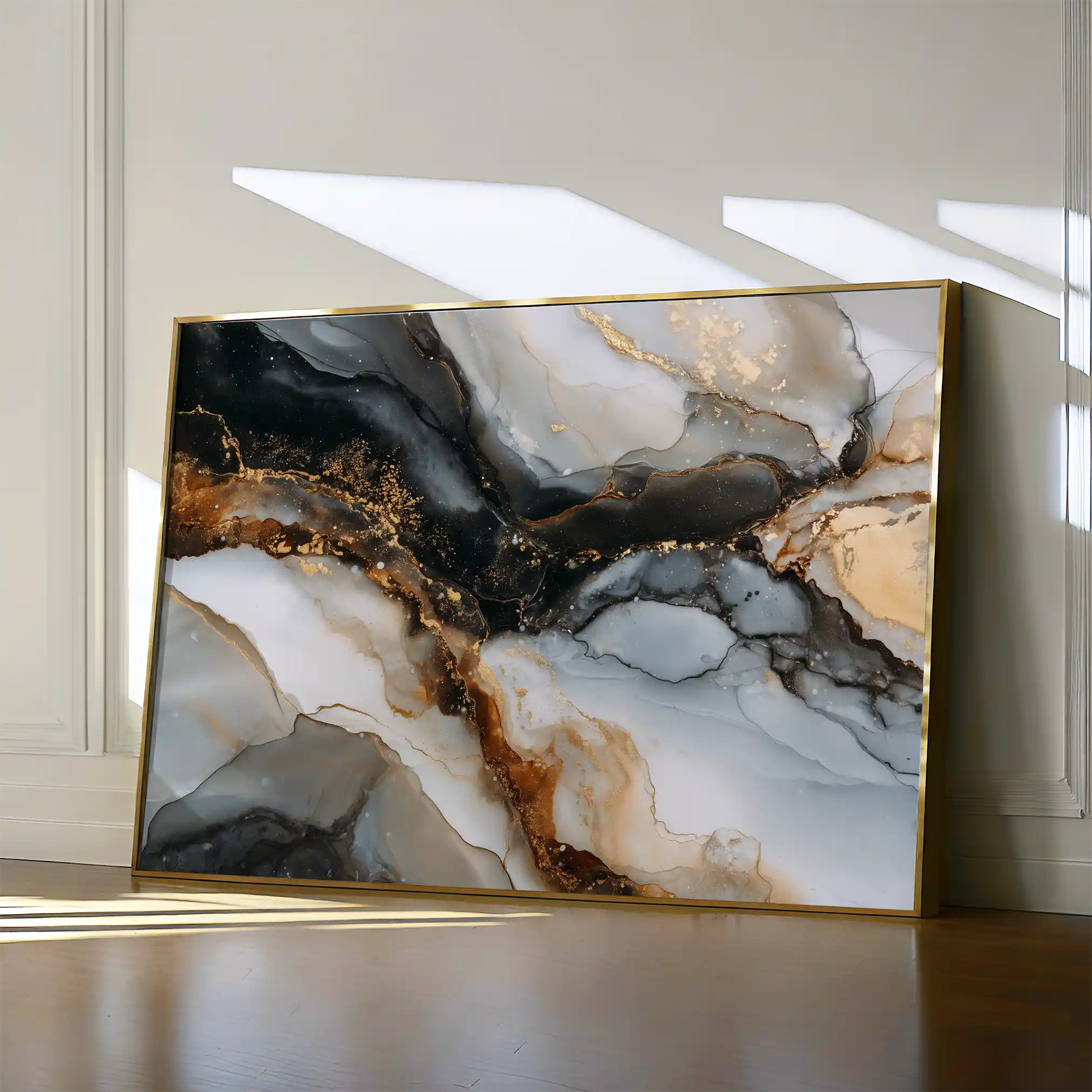 Abstract 1524 Canvas Art 60 x 40 cm / Black
