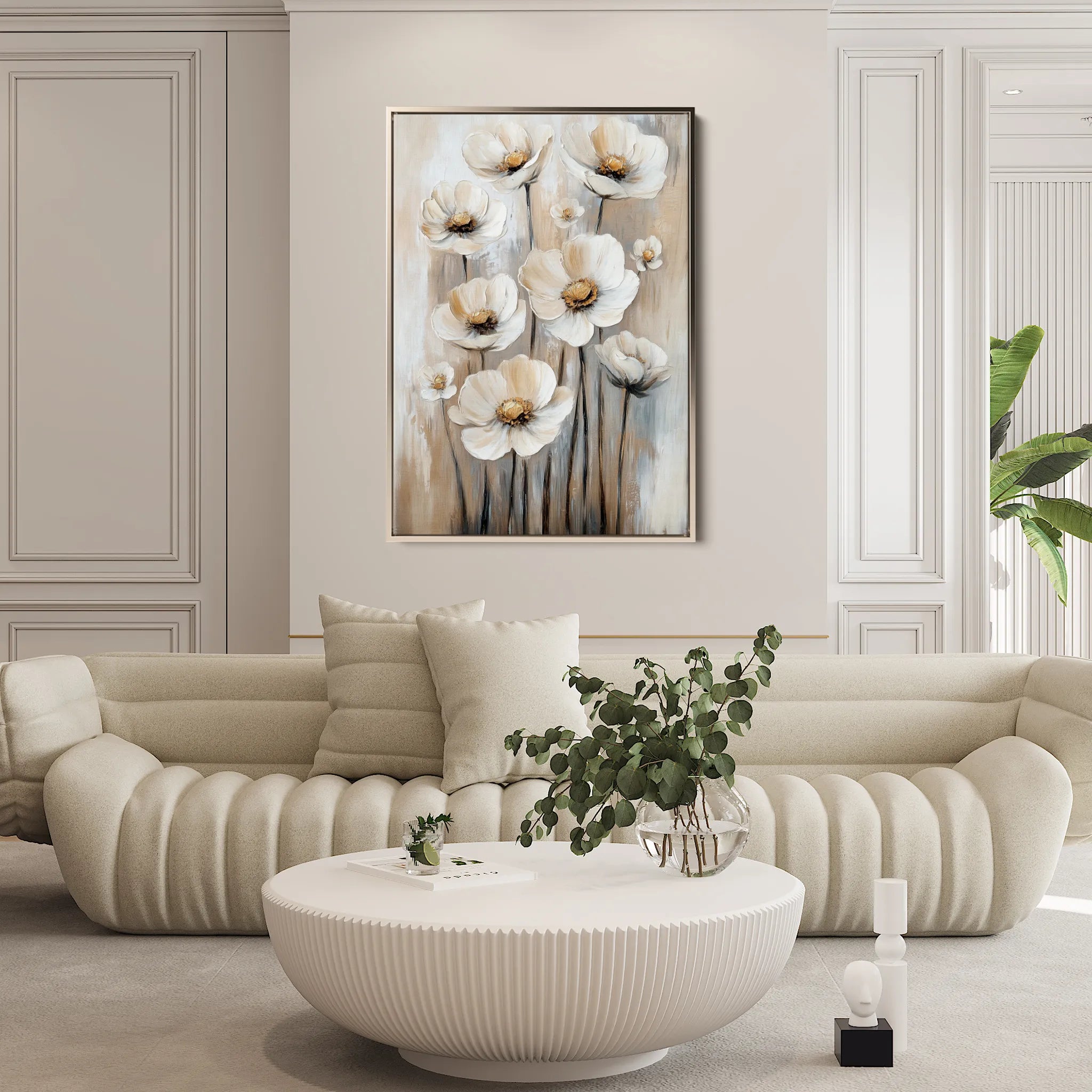 Floral 1524 Canvas Art 60 x 40 cm / Black