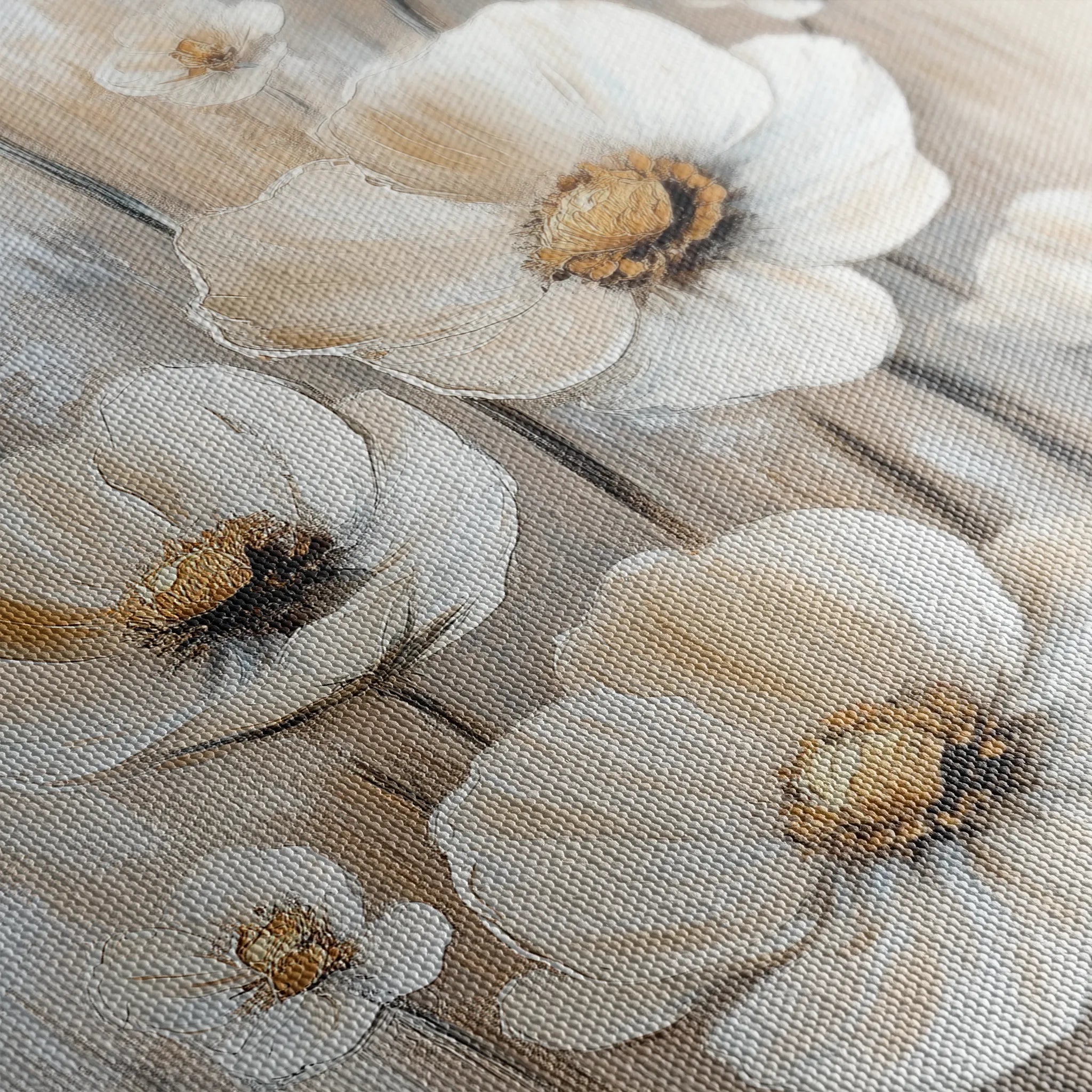 Floral 1524 Canvas Art 60 x 40 cm / Black