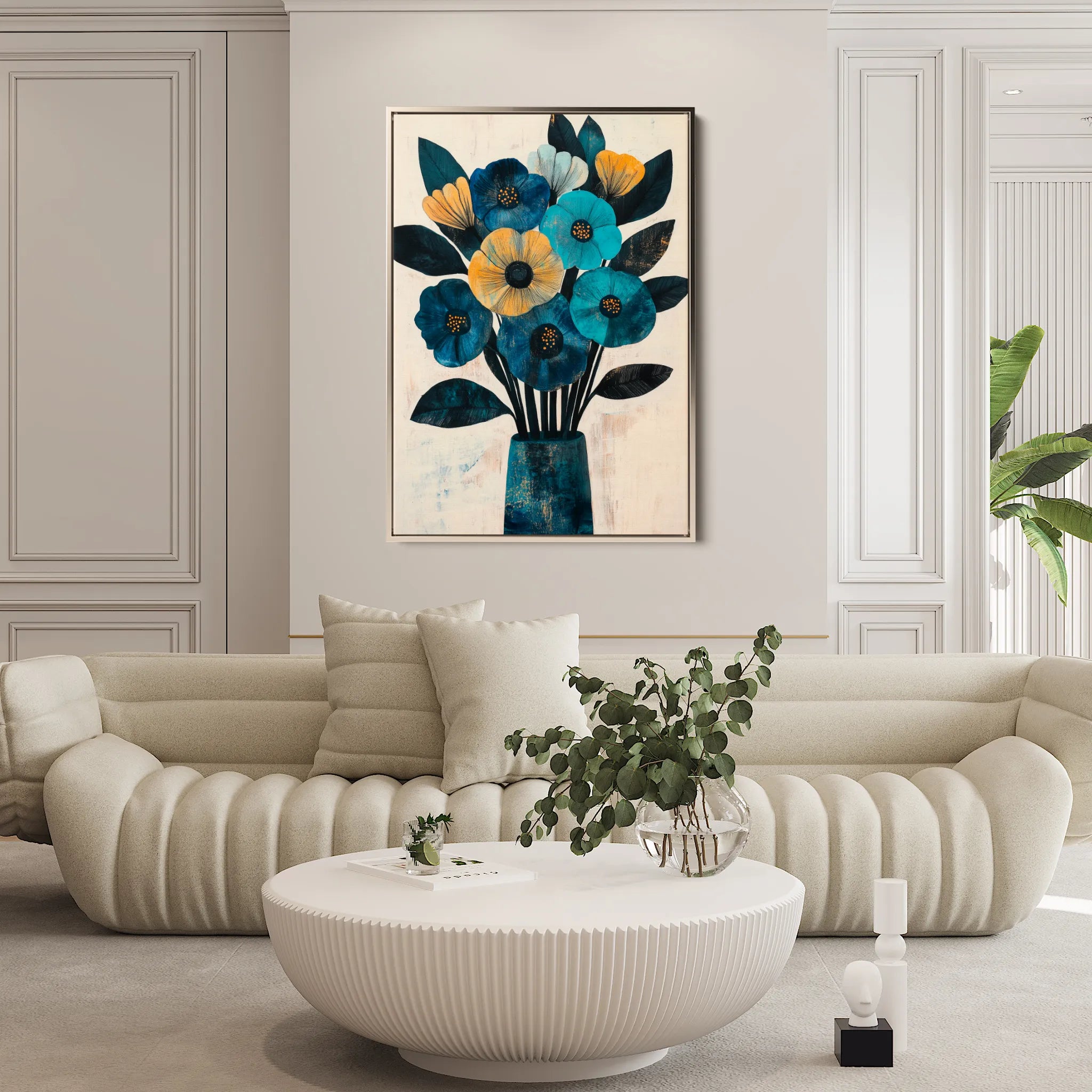 Floral 1525 Canvas Art 60 x 40 cm / Black