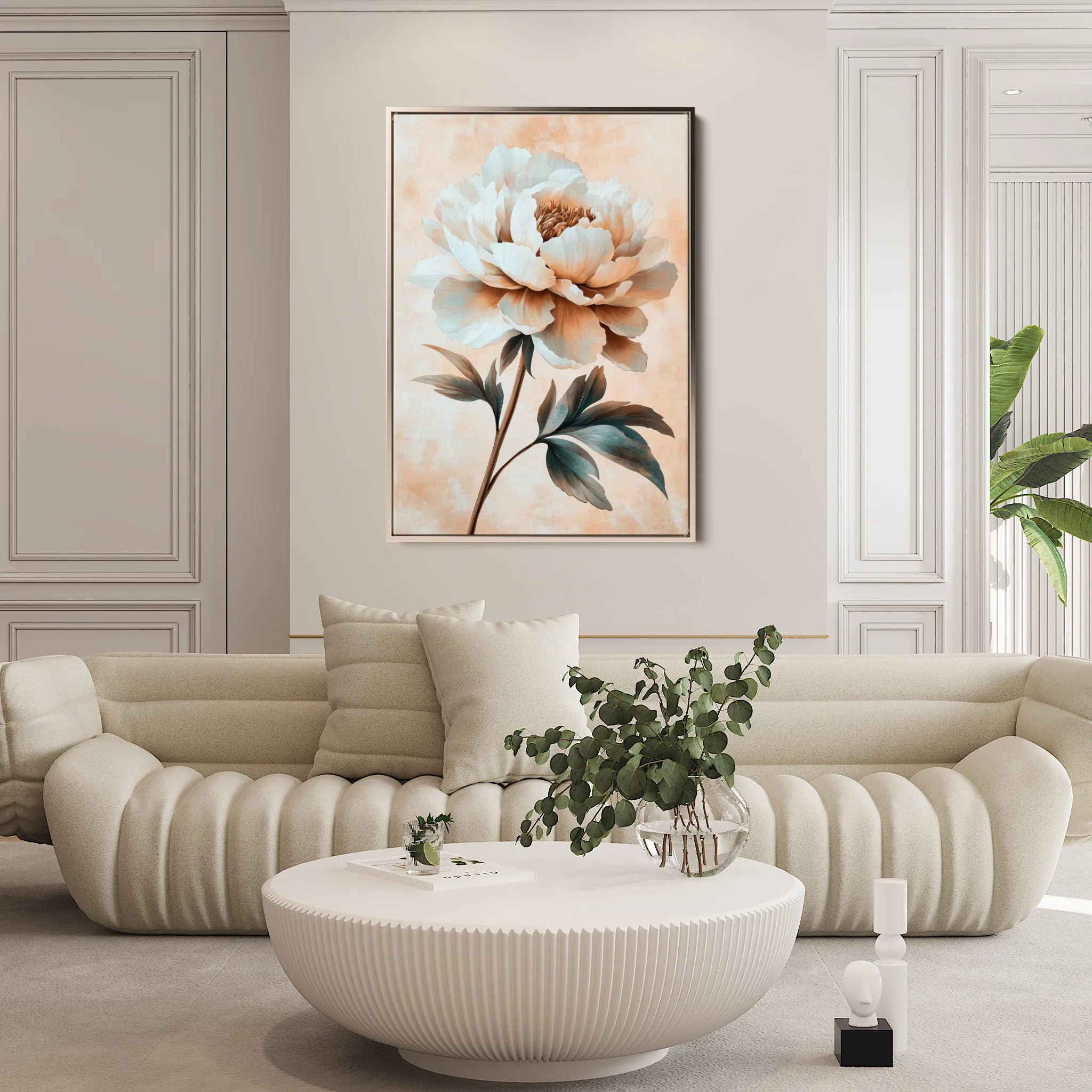 Floral 1526 Canvas Art 60 x 40 cm / Black
