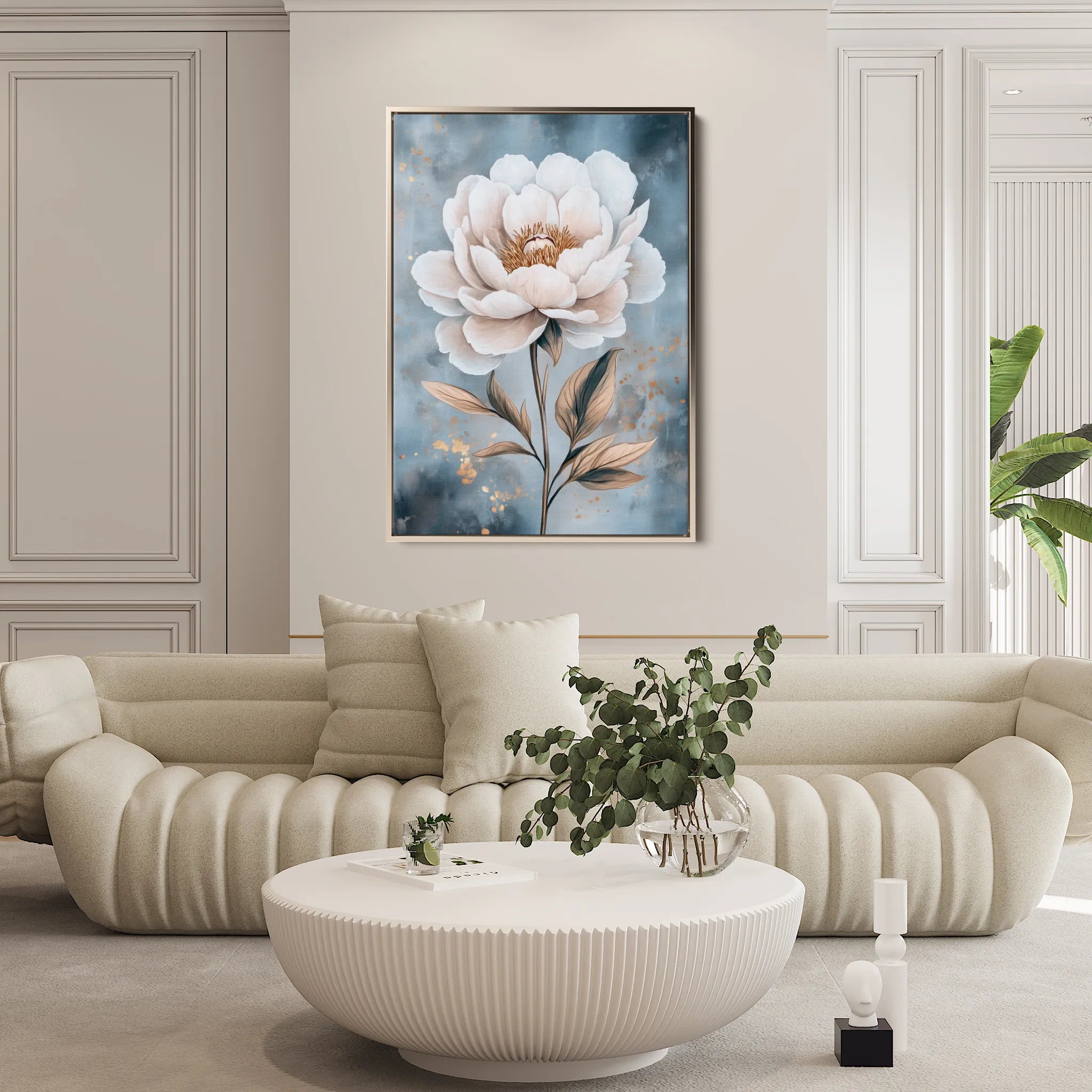 Floral 1527 Canvas Art 60 x 40 cm / Black