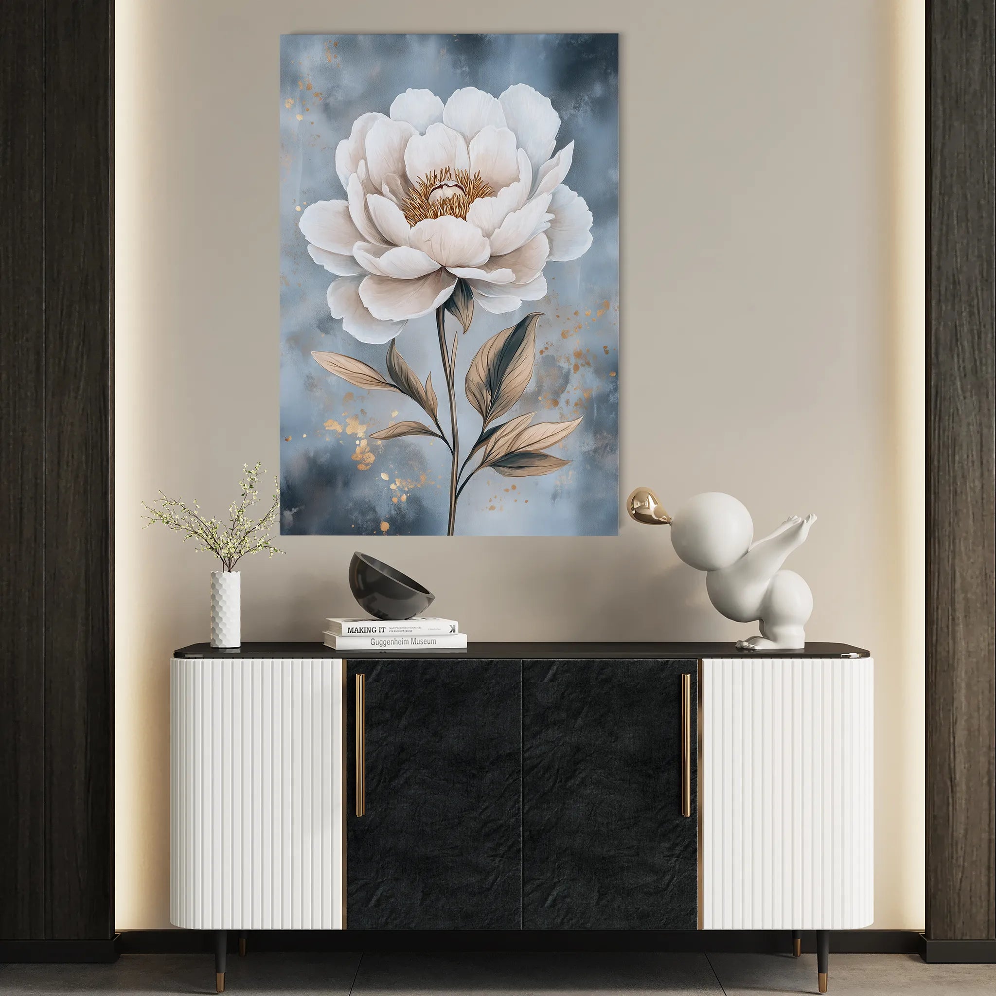 Floral 1527 Canvas Art 60 x 40 cm / Black