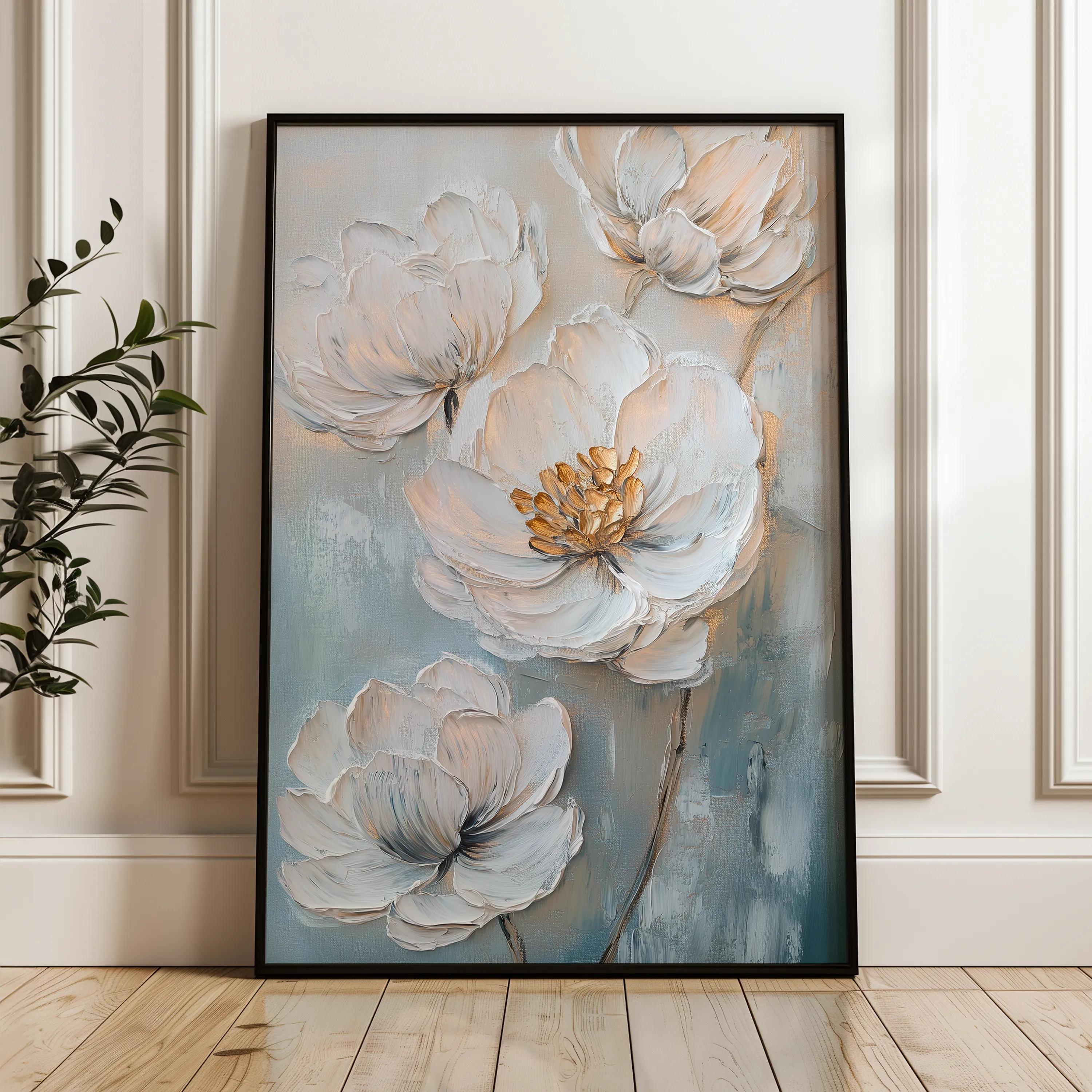 Floral 1528 Canvas Art 60 x 40 cm / Black