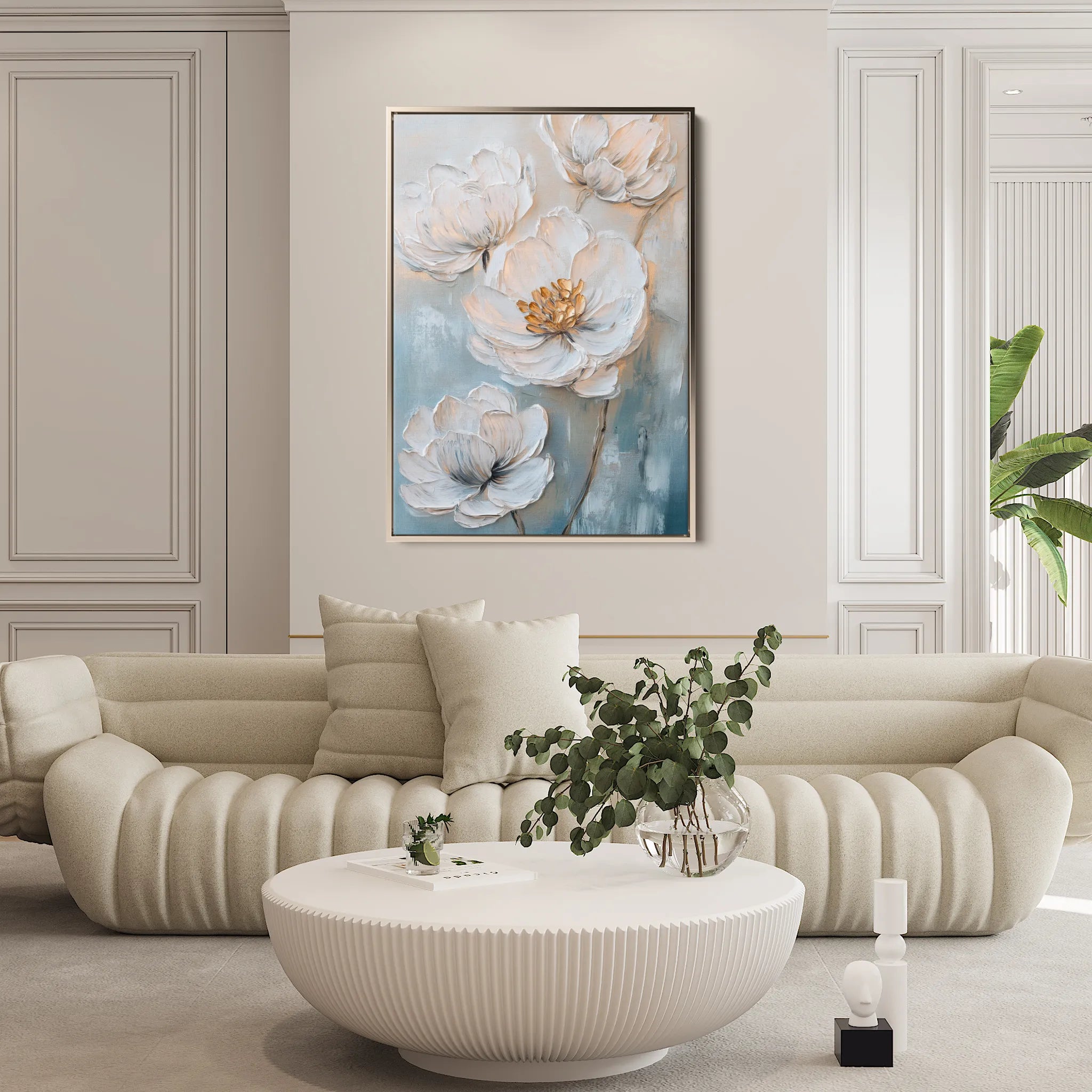 Floral 1528 Canvas Art 60 x 40 cm / Black