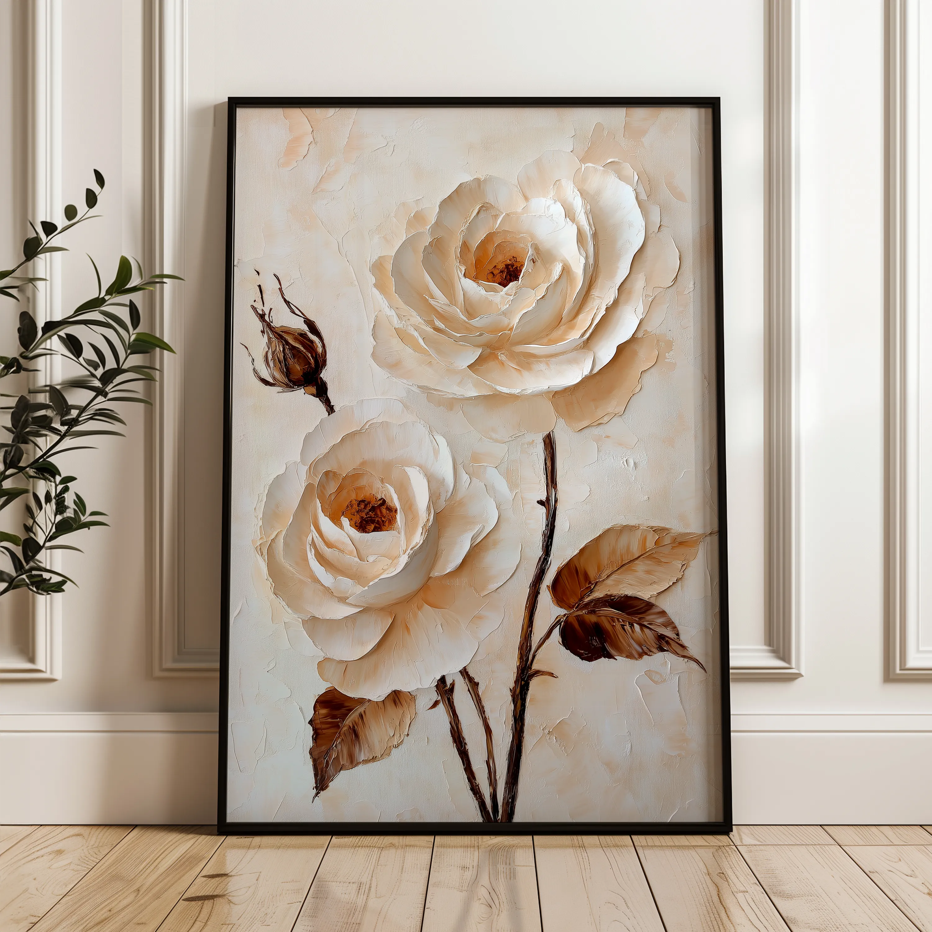 Floral 1529 Canvas Art 60 x 40 cm / Black