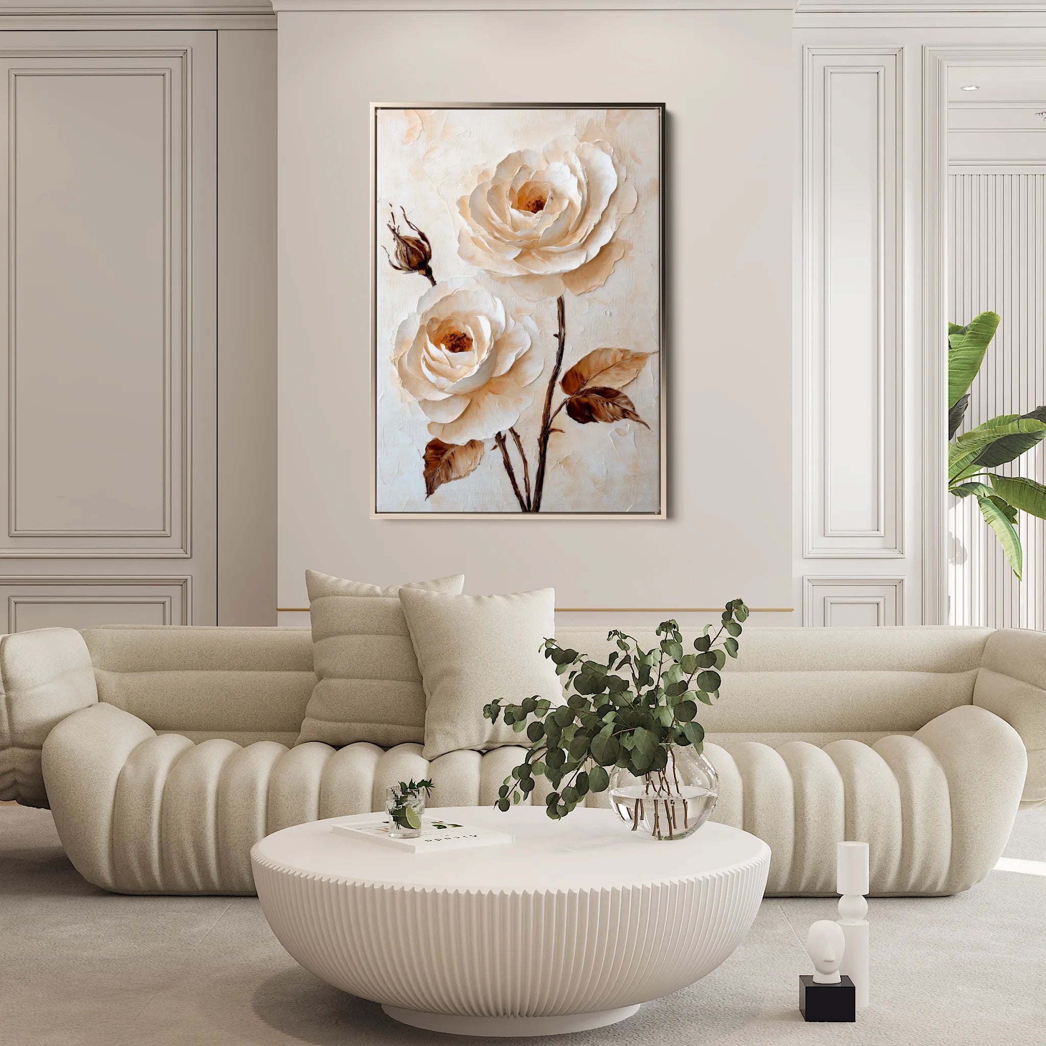 Floral 1529 Canvas Art 60 x 40 cm / Black