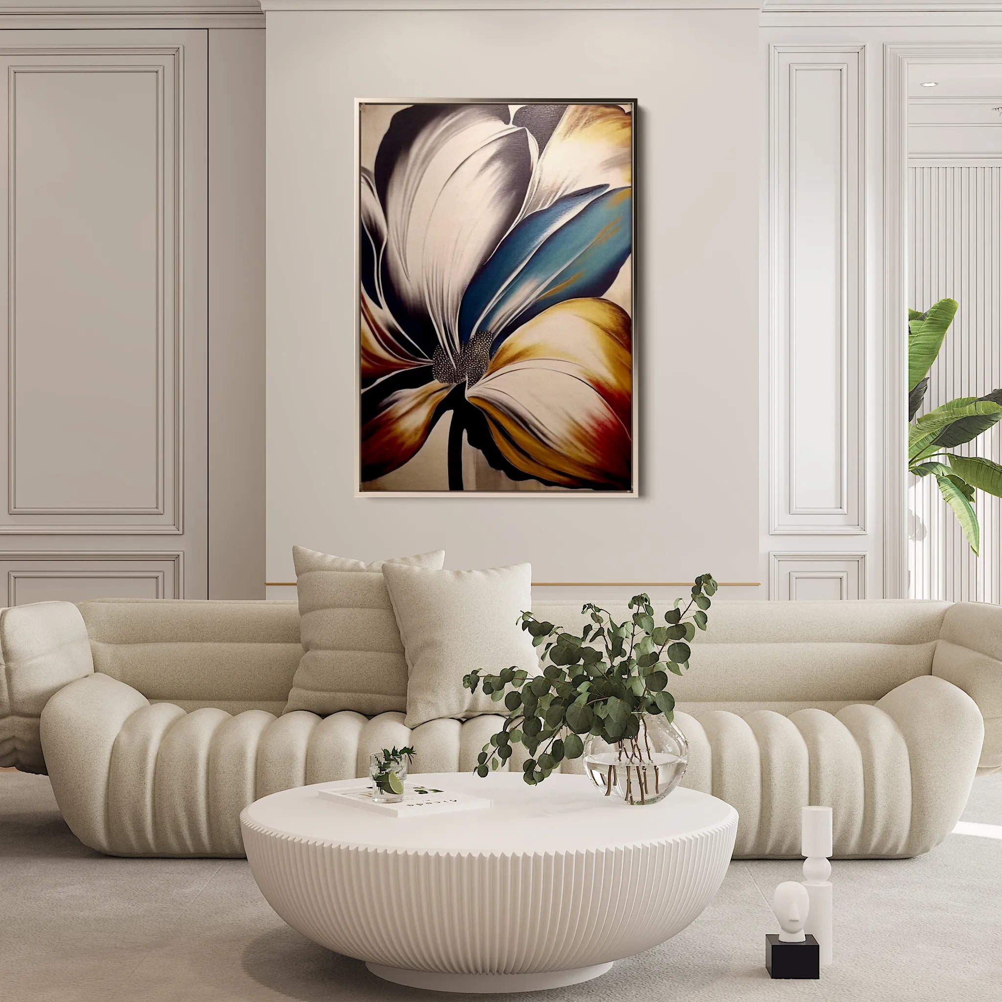 Floral 153 Canvas Art 60 x 40 cm / Black