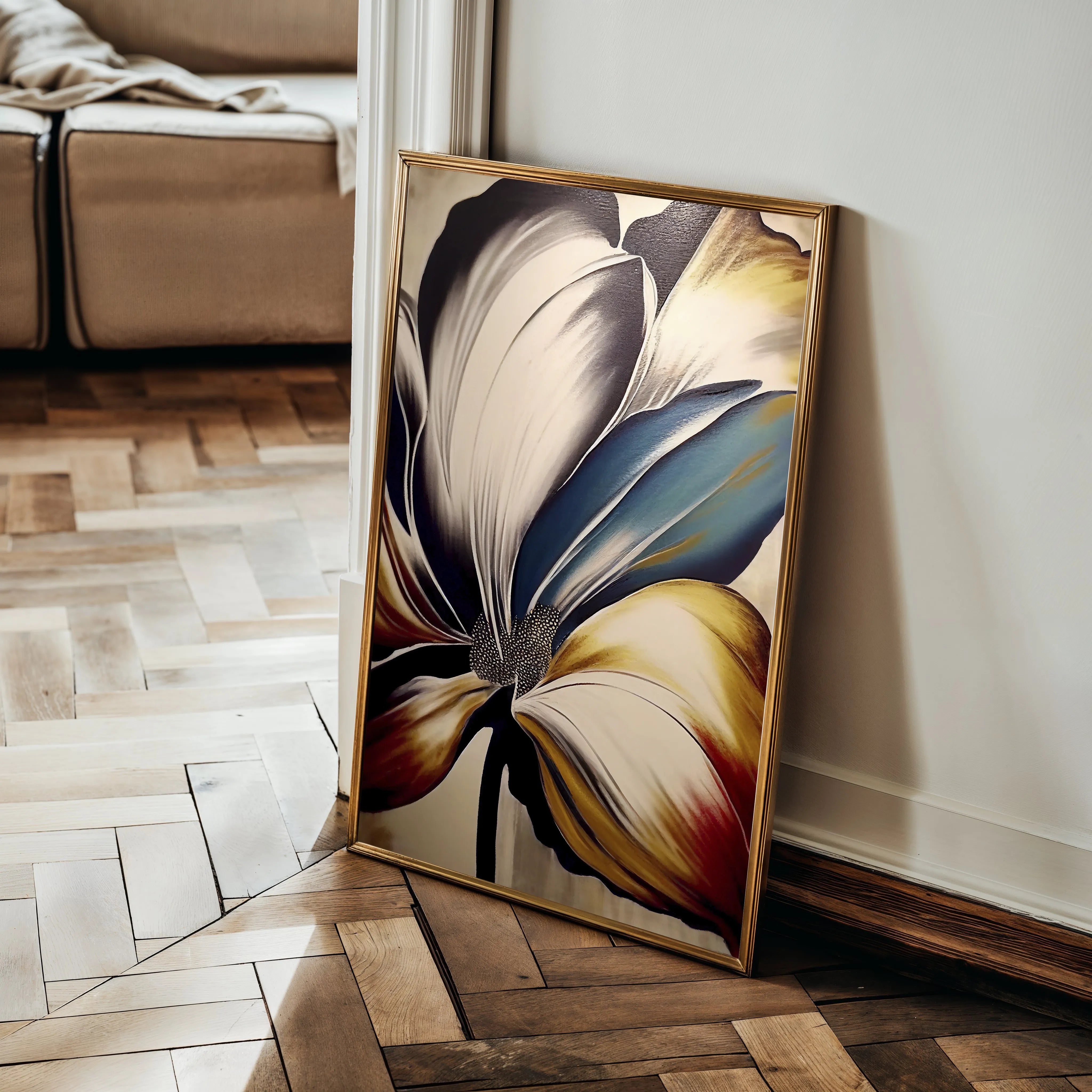 Floral 153 Canvas Art 60 x 40 cm / Black