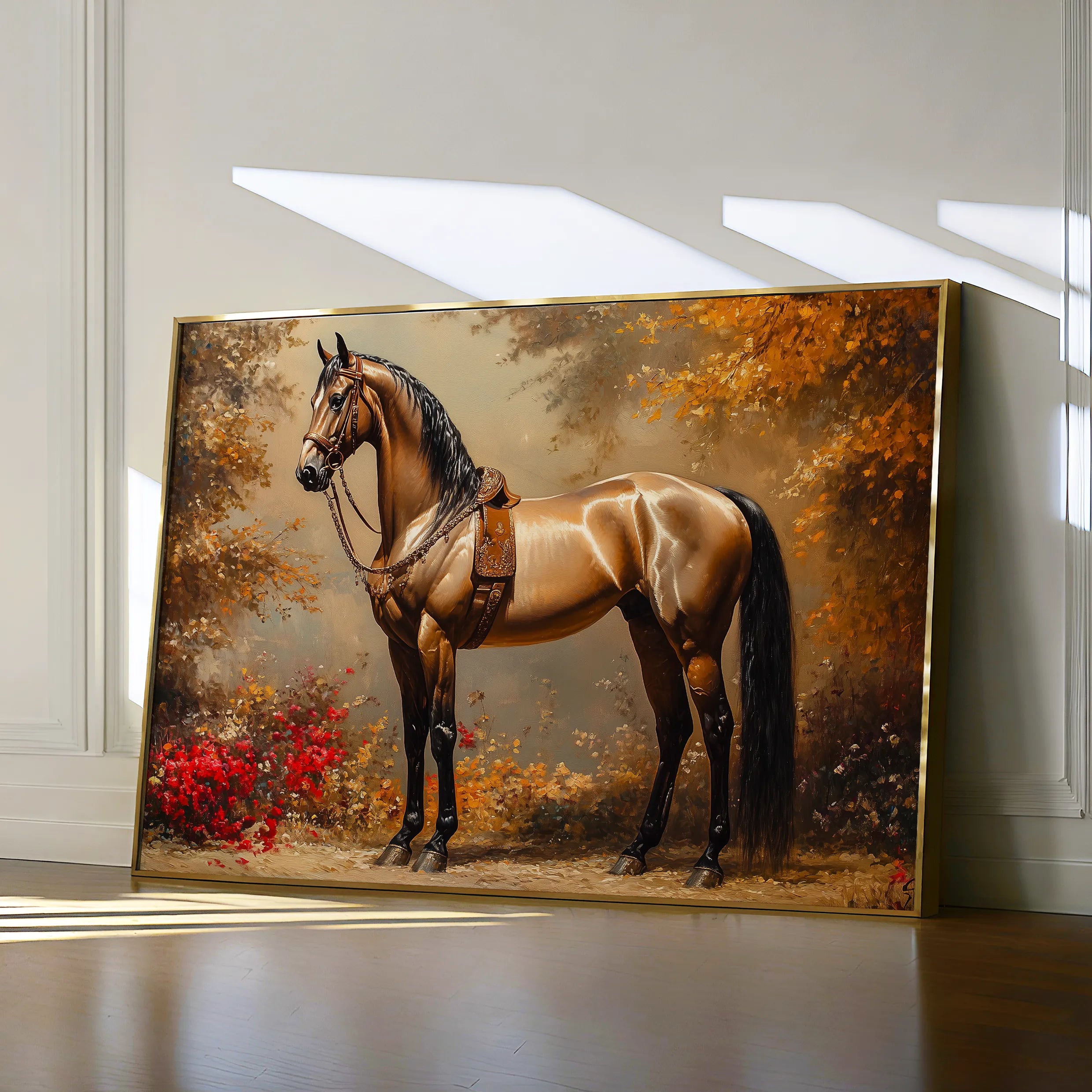Horses 153 Canvas Art 60 x 40 cm / Black