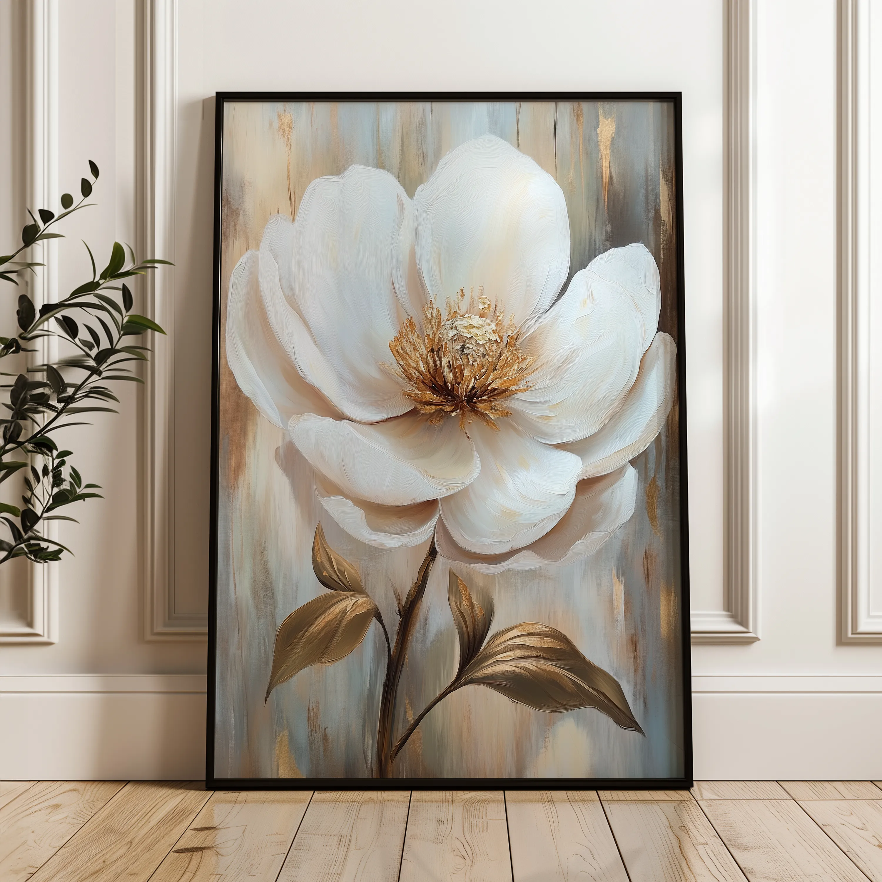 Floral 1530 Canvas Art 60 x 40 cm / Black