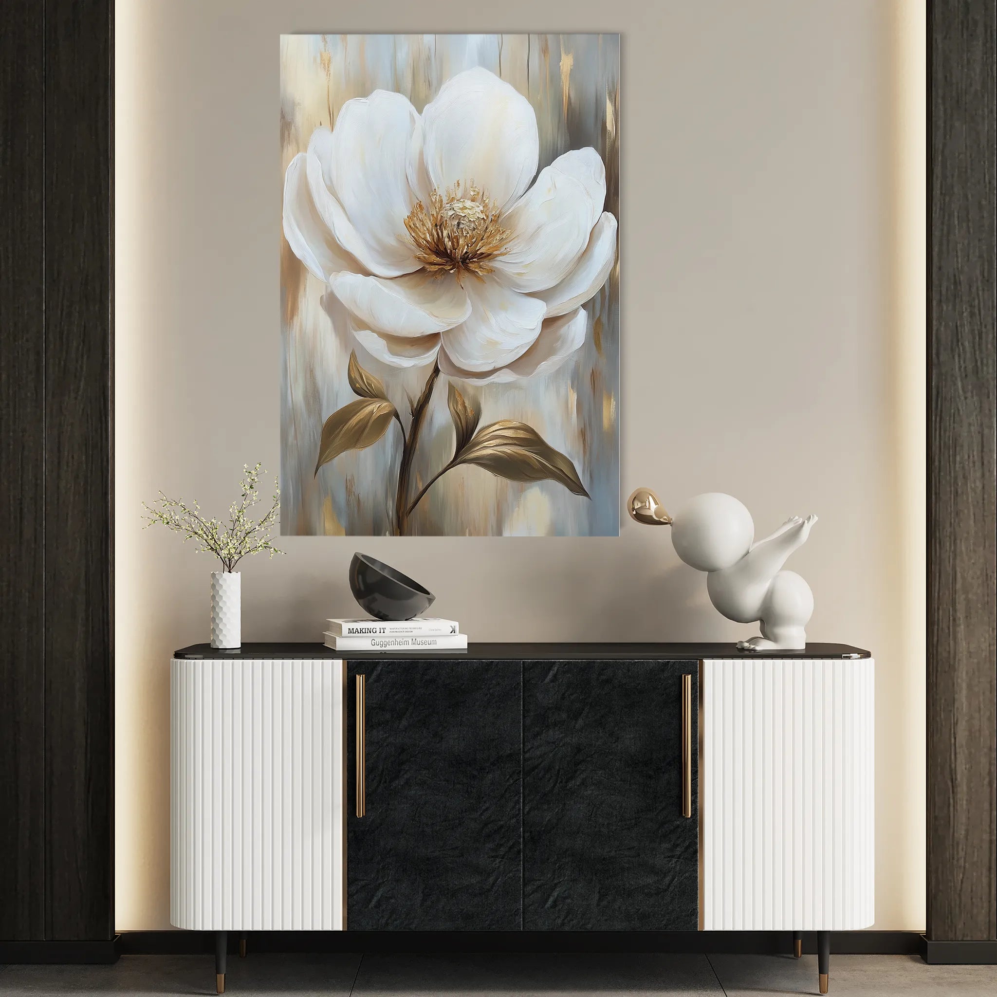 Floral 1530 Canvas Art 60 x 40 cm / Black