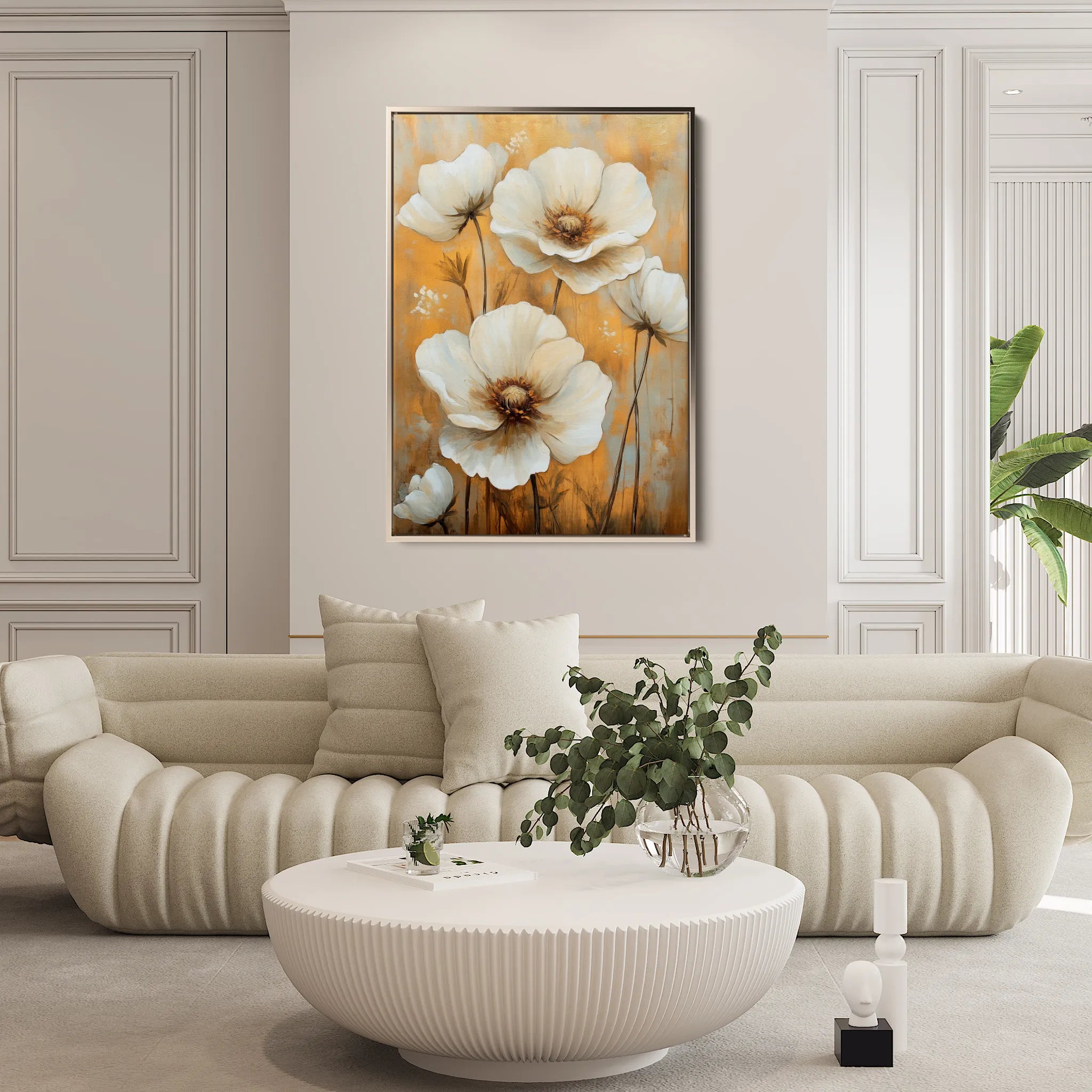 Floral 1531 Canvas Art 60 x 40 cm / Black