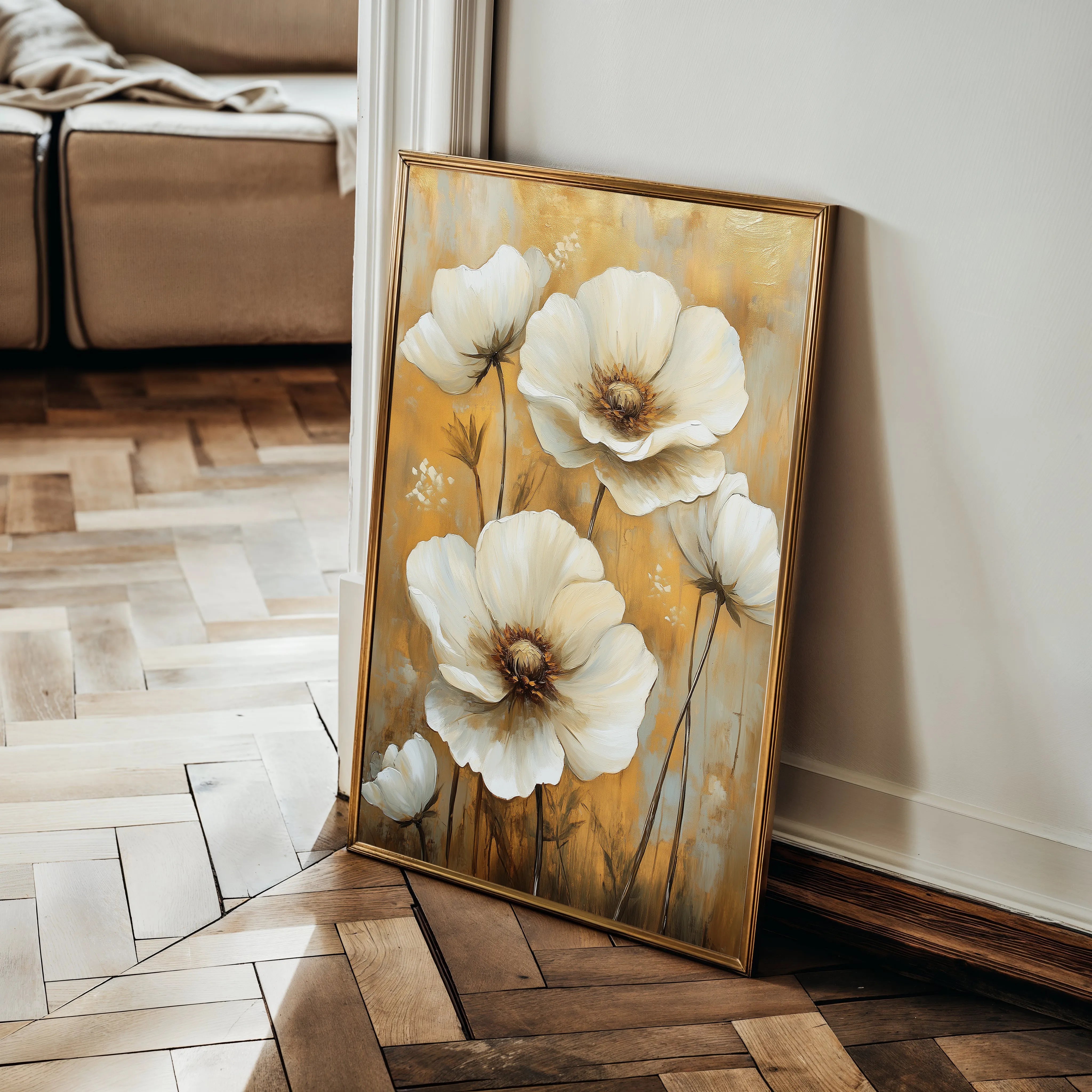 Floral 1531 Canvas Art 60 x 40 cm / Black