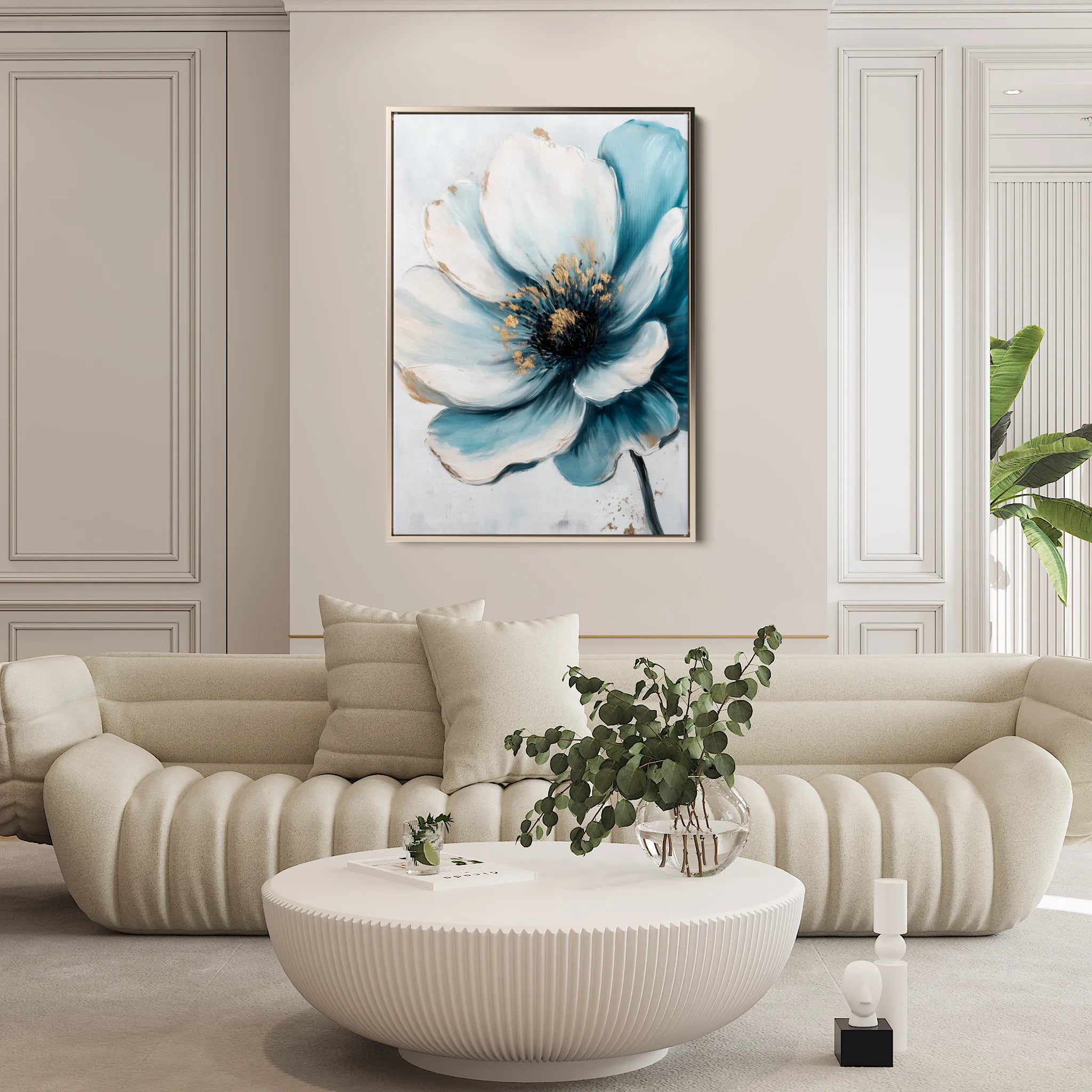 Floral 1532 Canvas Art 60 x 40 cm / Black