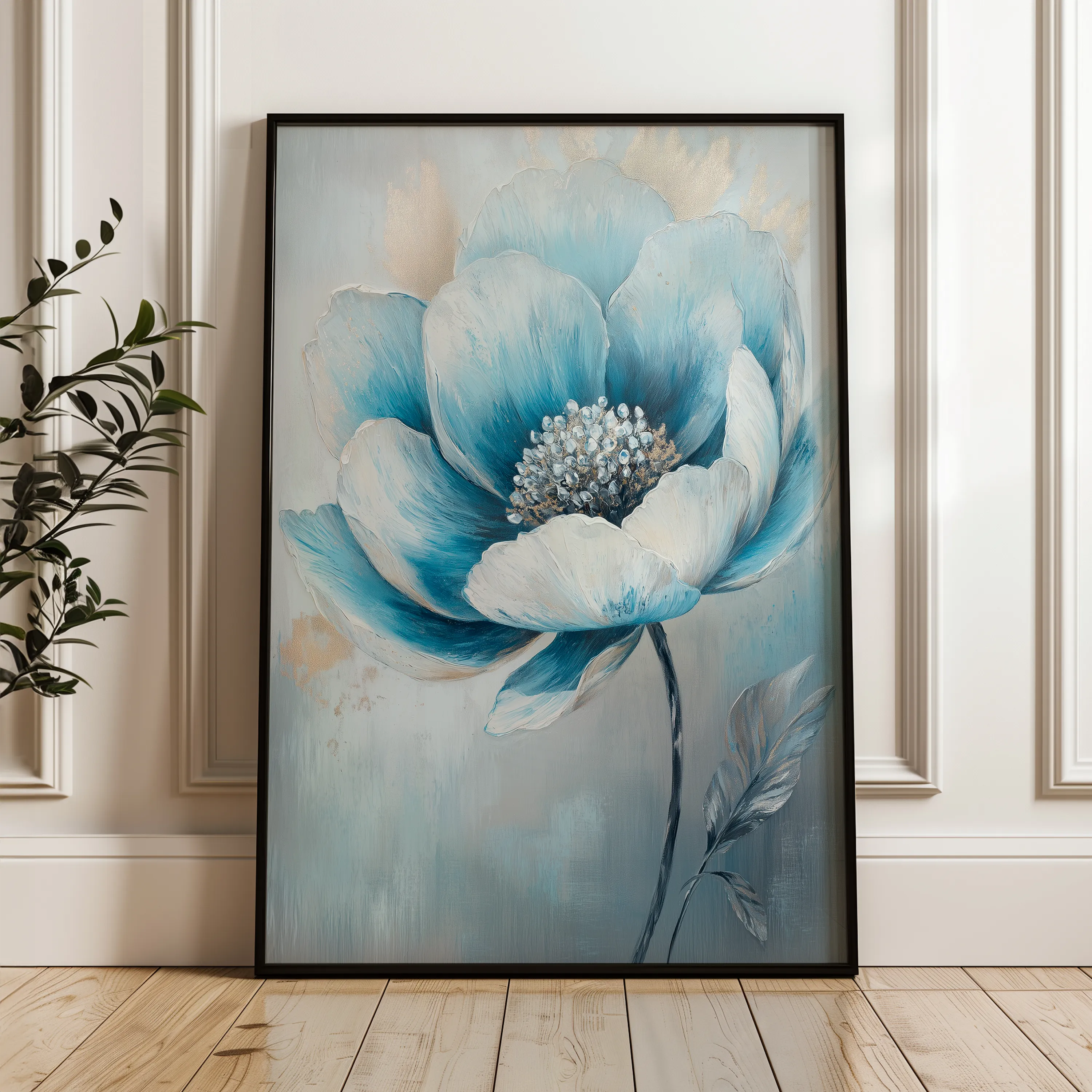 Floral 1533 Canvas Art 60 x 40 cm / Black