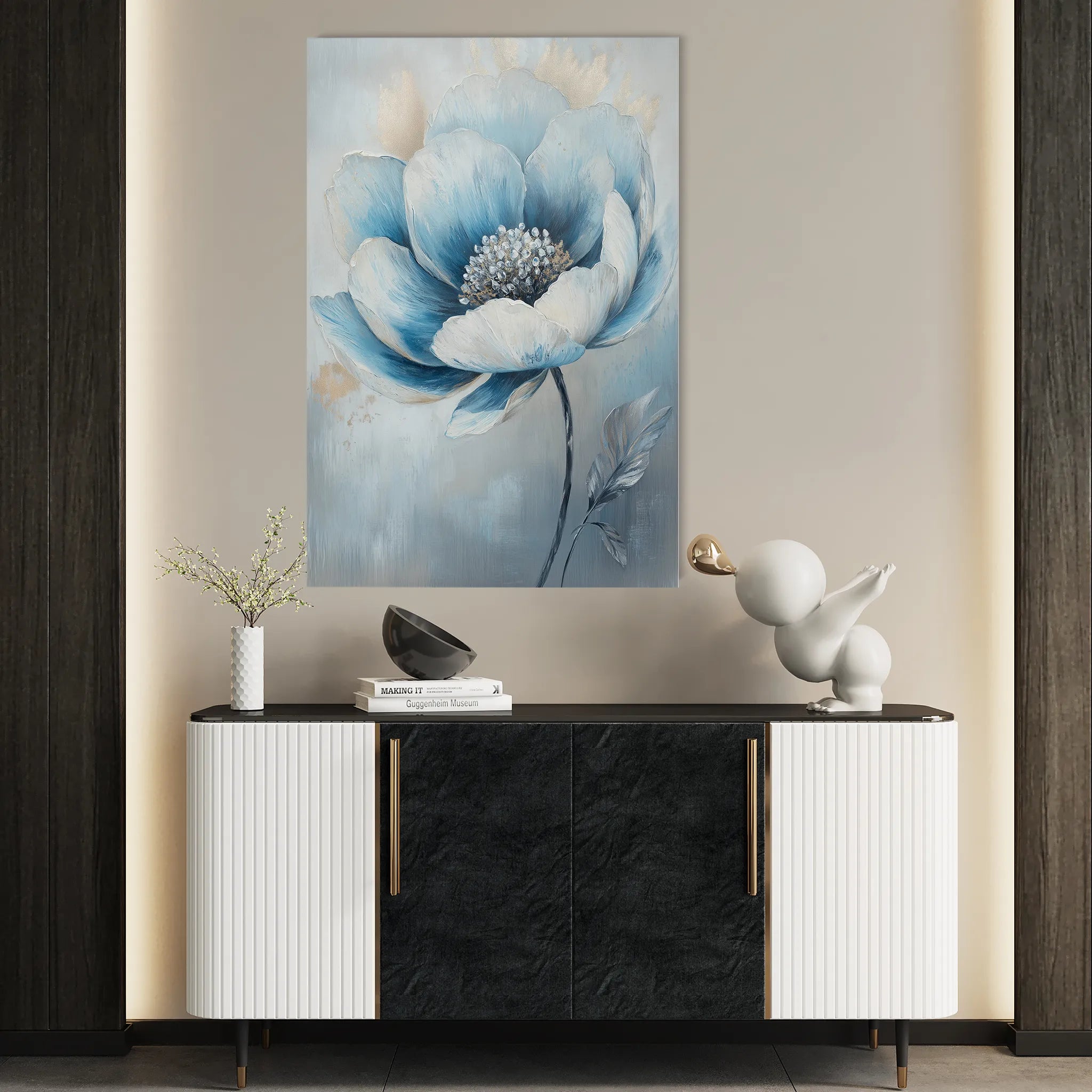 Floral 1533 Canvas Art 60 x 40 cm / Black