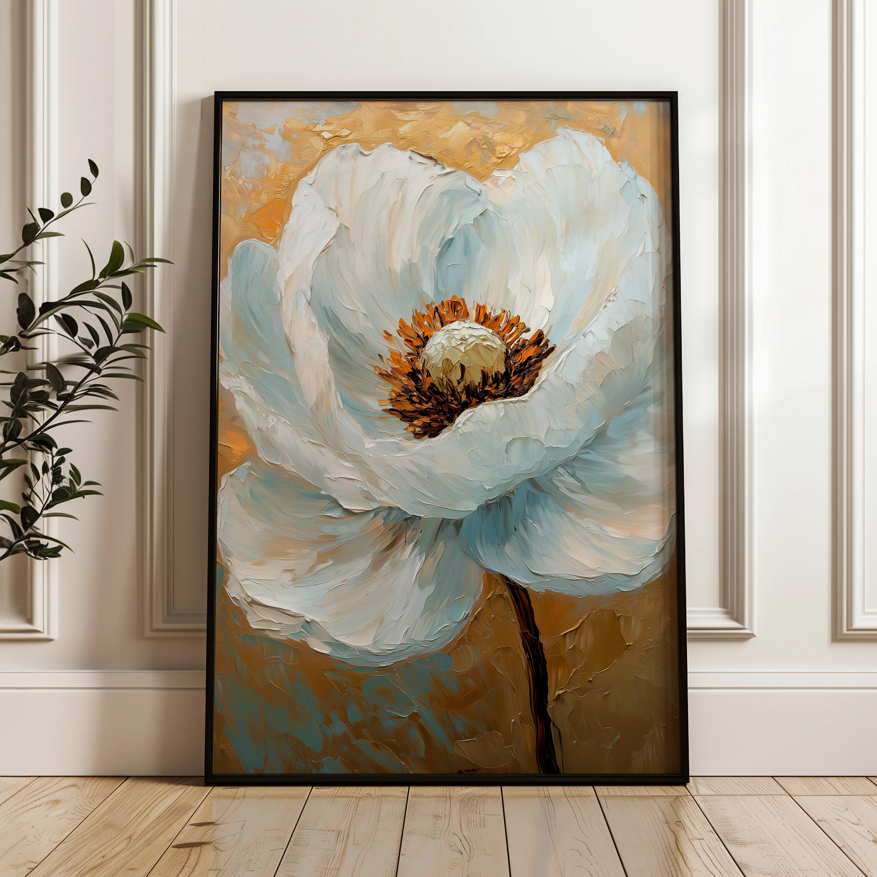 Floral 1534 Canvas Art 60 x 40 cm / Black