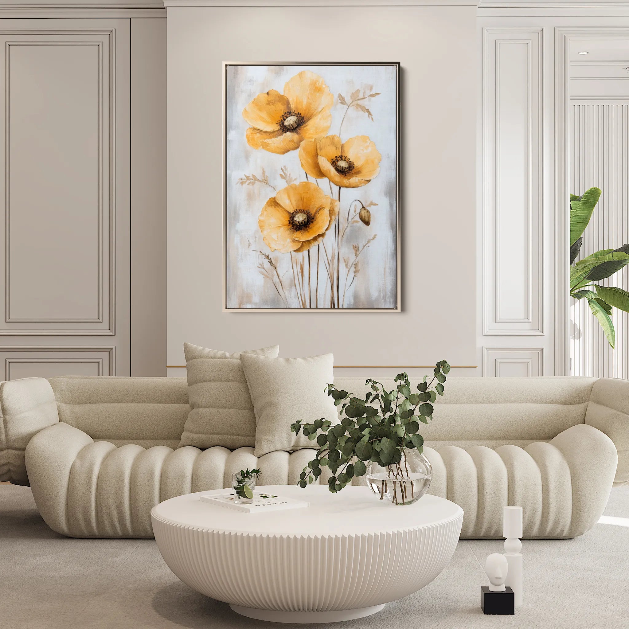 Floral 1535 Canvas Art 60 x 40 cm / Black