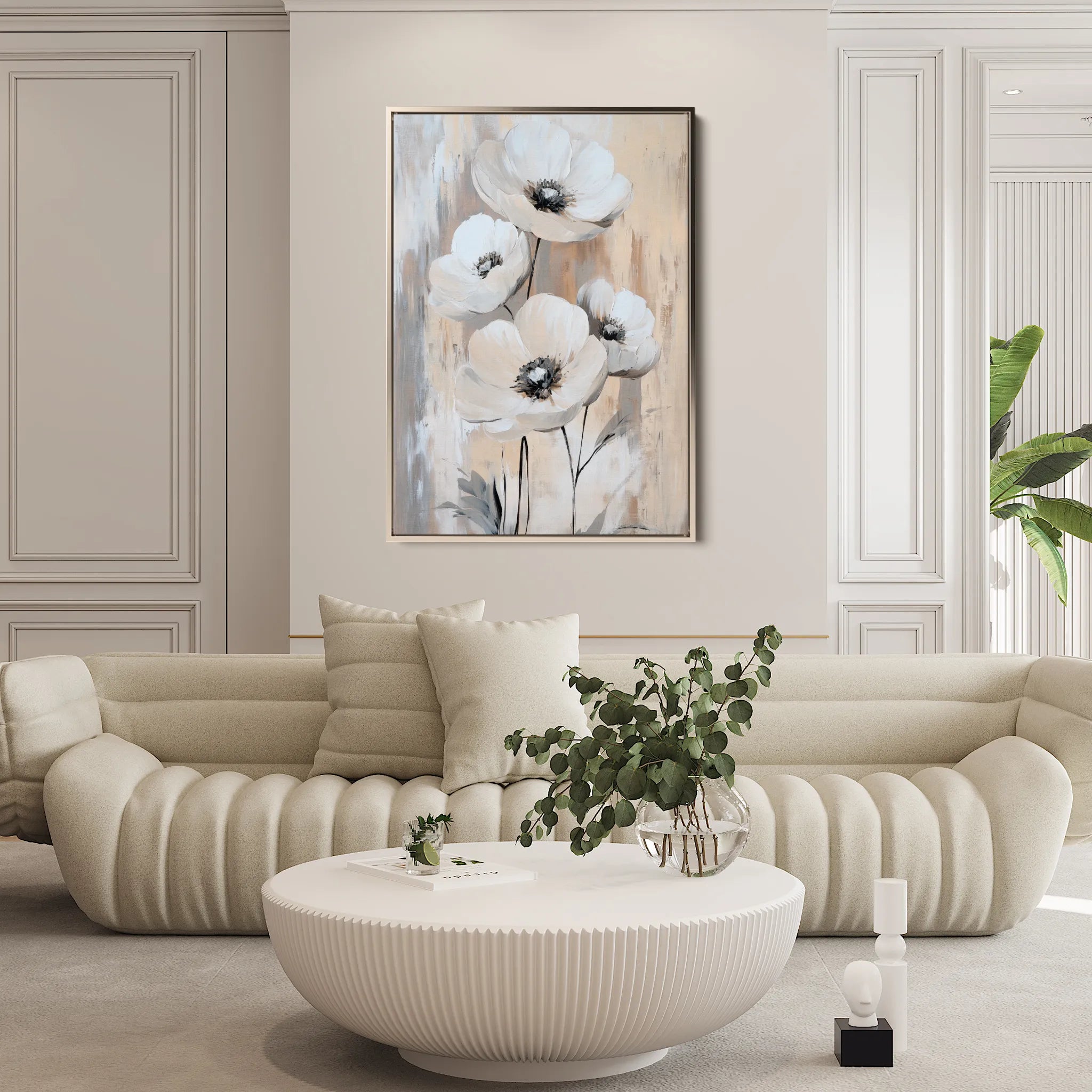 Floral 1536 Canvas Art 60 x 40 cm / Black