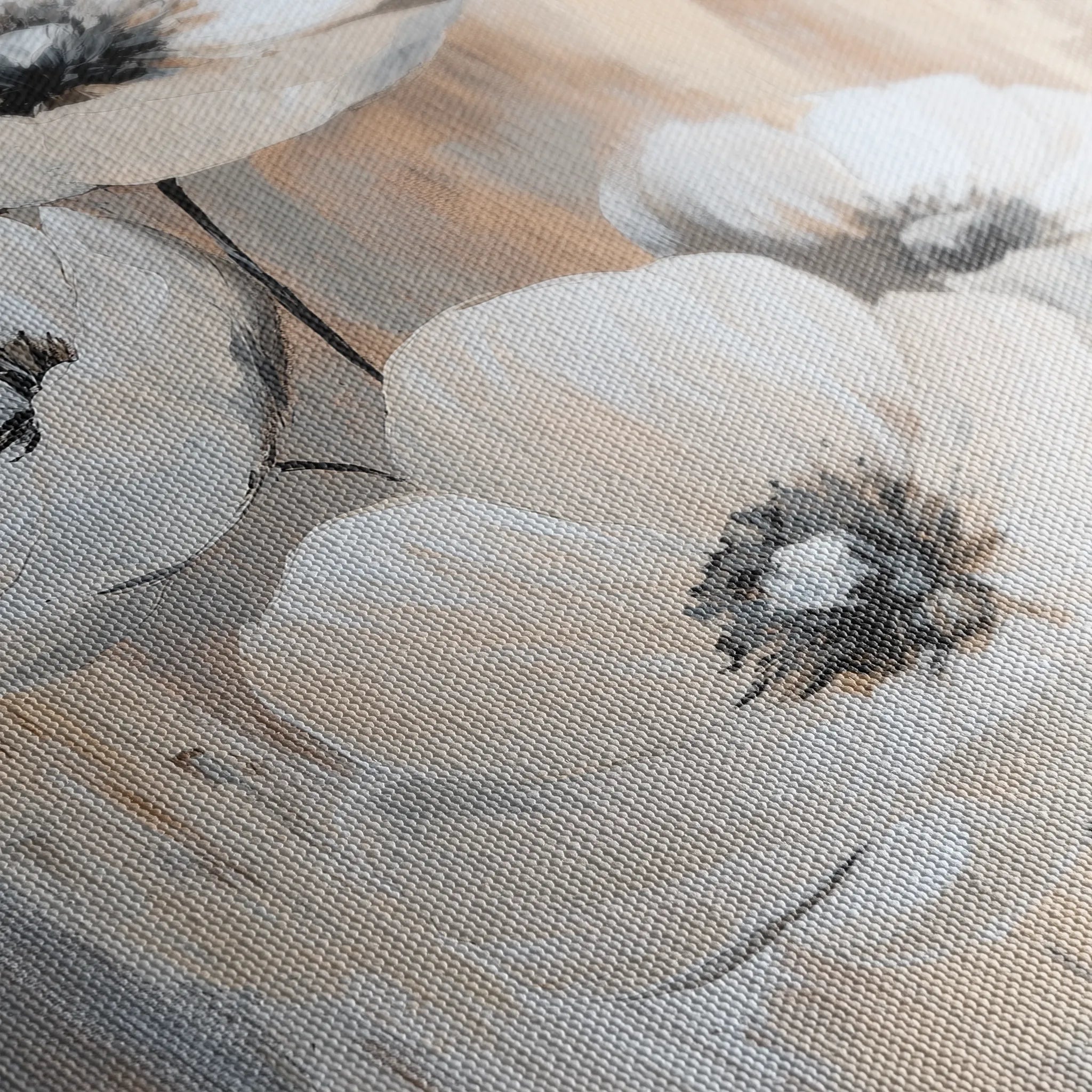 Floral 1536 Canvas Art 60 x 40 cm / Black