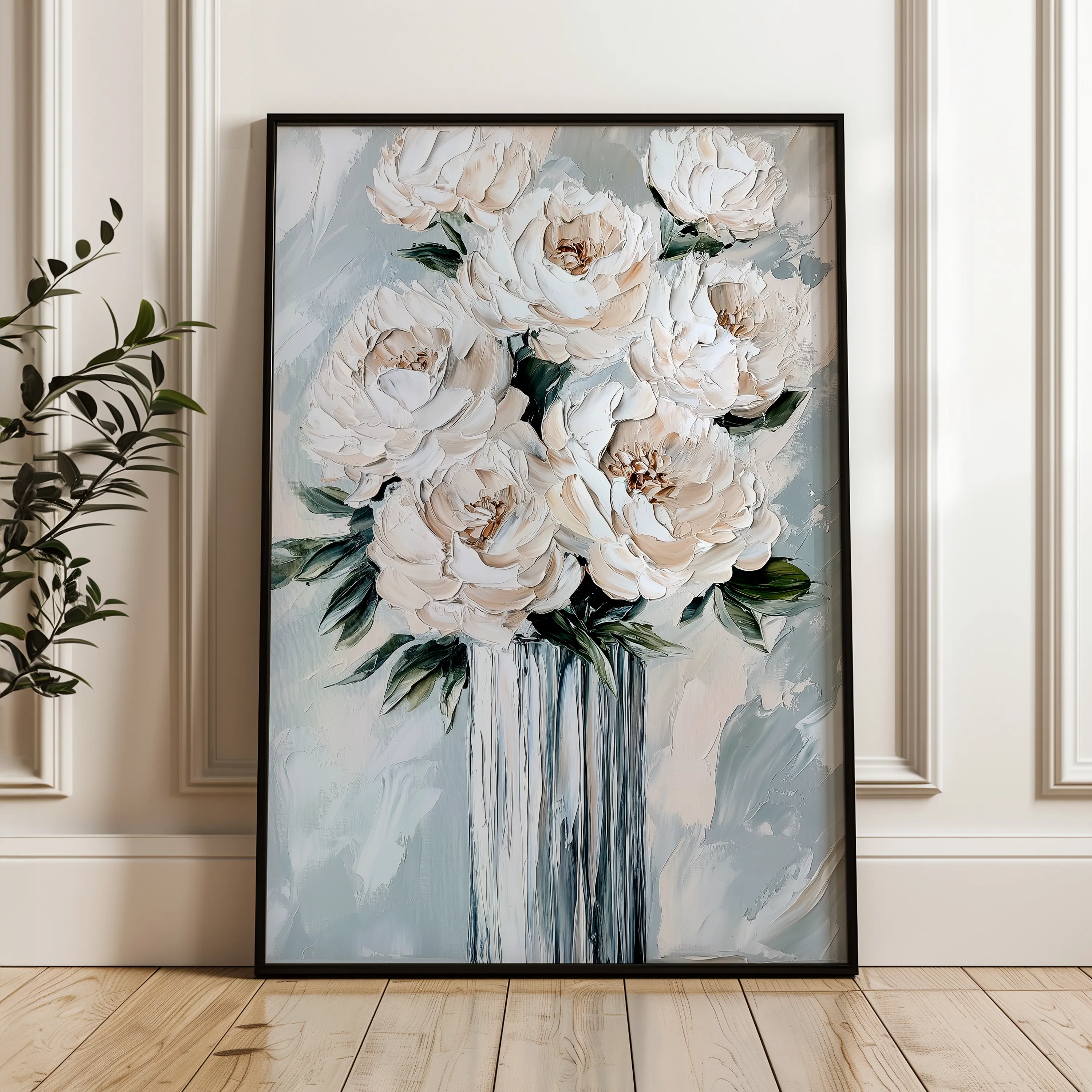Floral 1537 Canvas Art 60 x 40 cm / Black