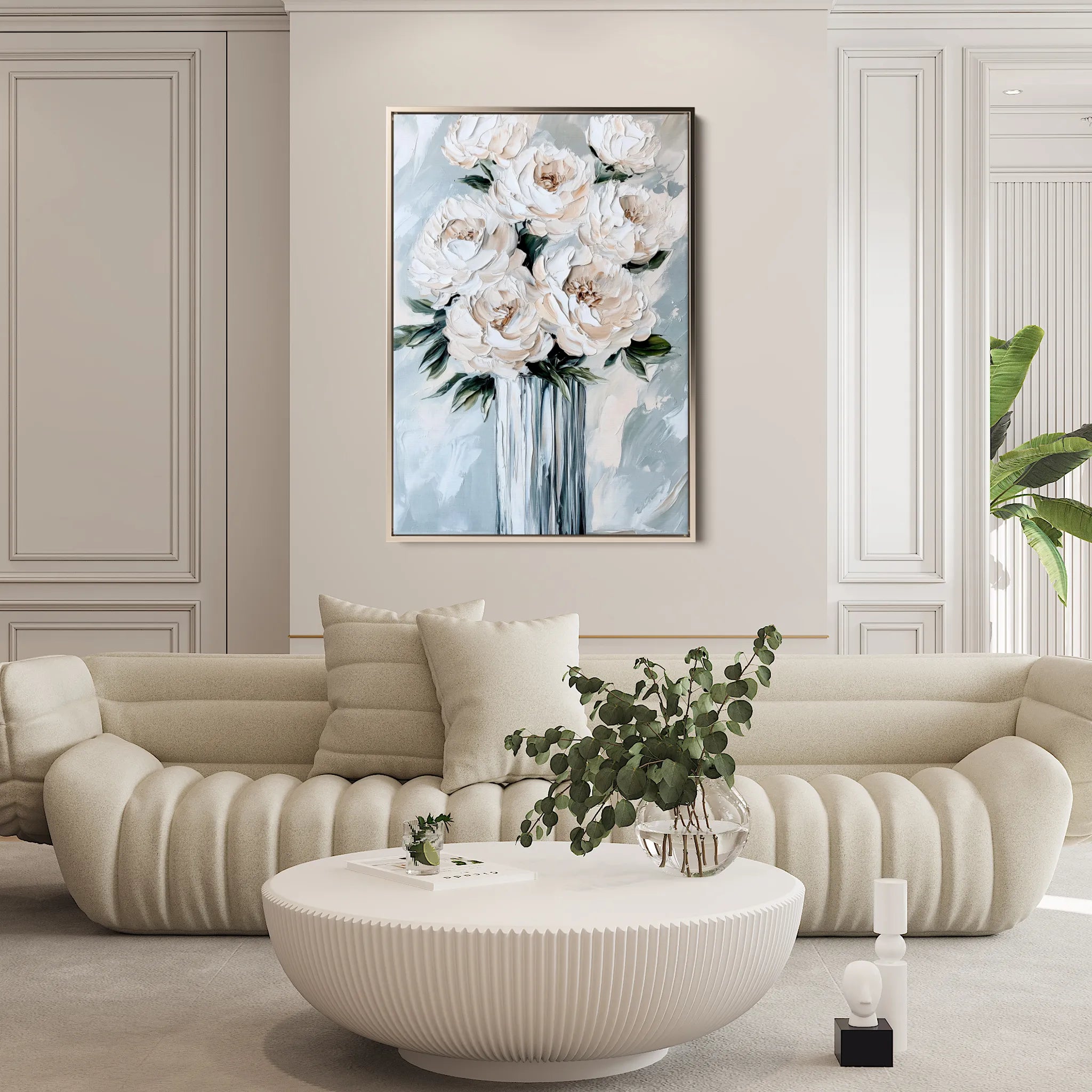 Floral 1537 Canvas Art 60 x 40 cm / Black