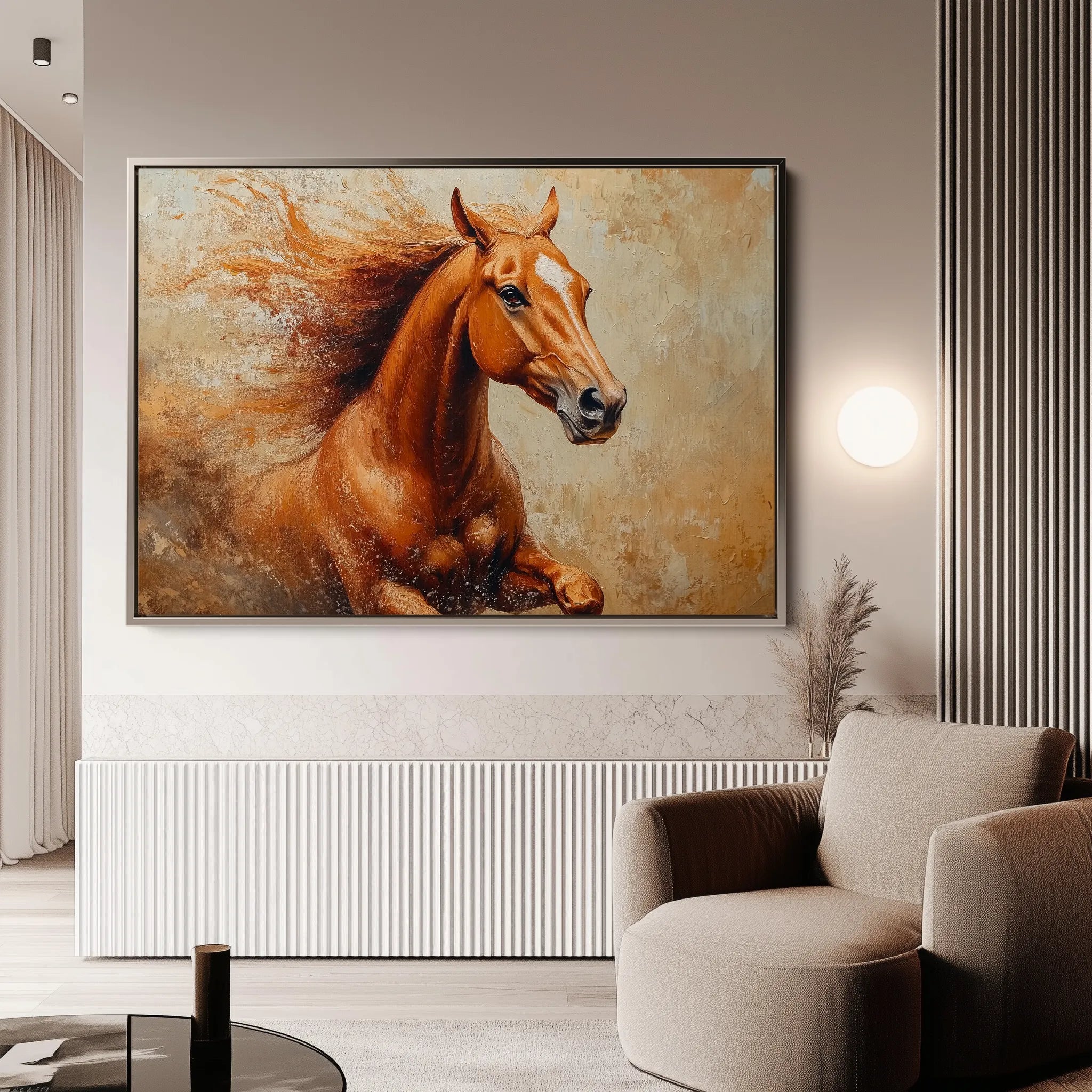 Horses 154 Canvas Art 60 x 40 cm / Black