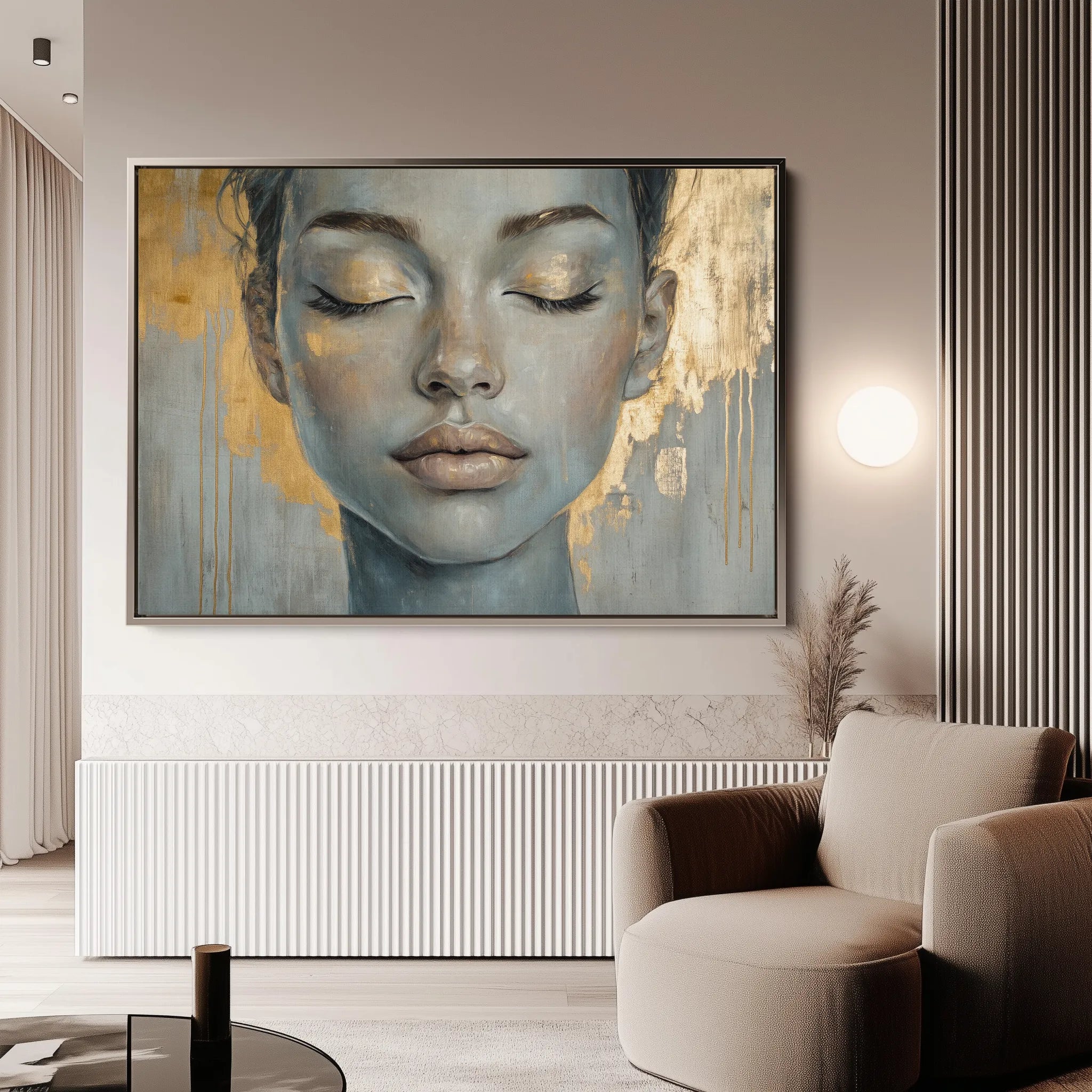 Portrait 154 Canvas Art 60 x 40 cm / Black