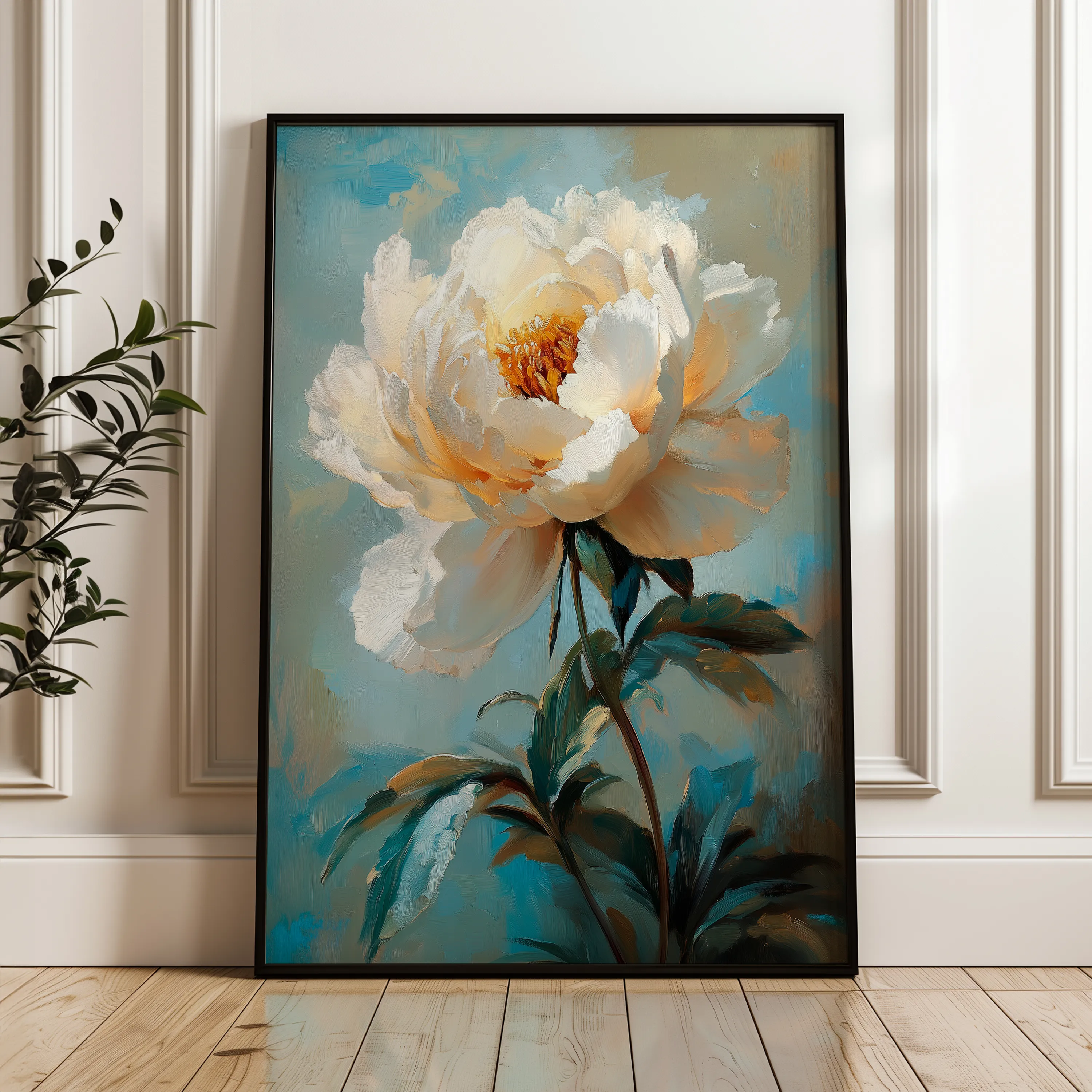 Floral 1540 Canvas Art 60 x 40 cm / Black